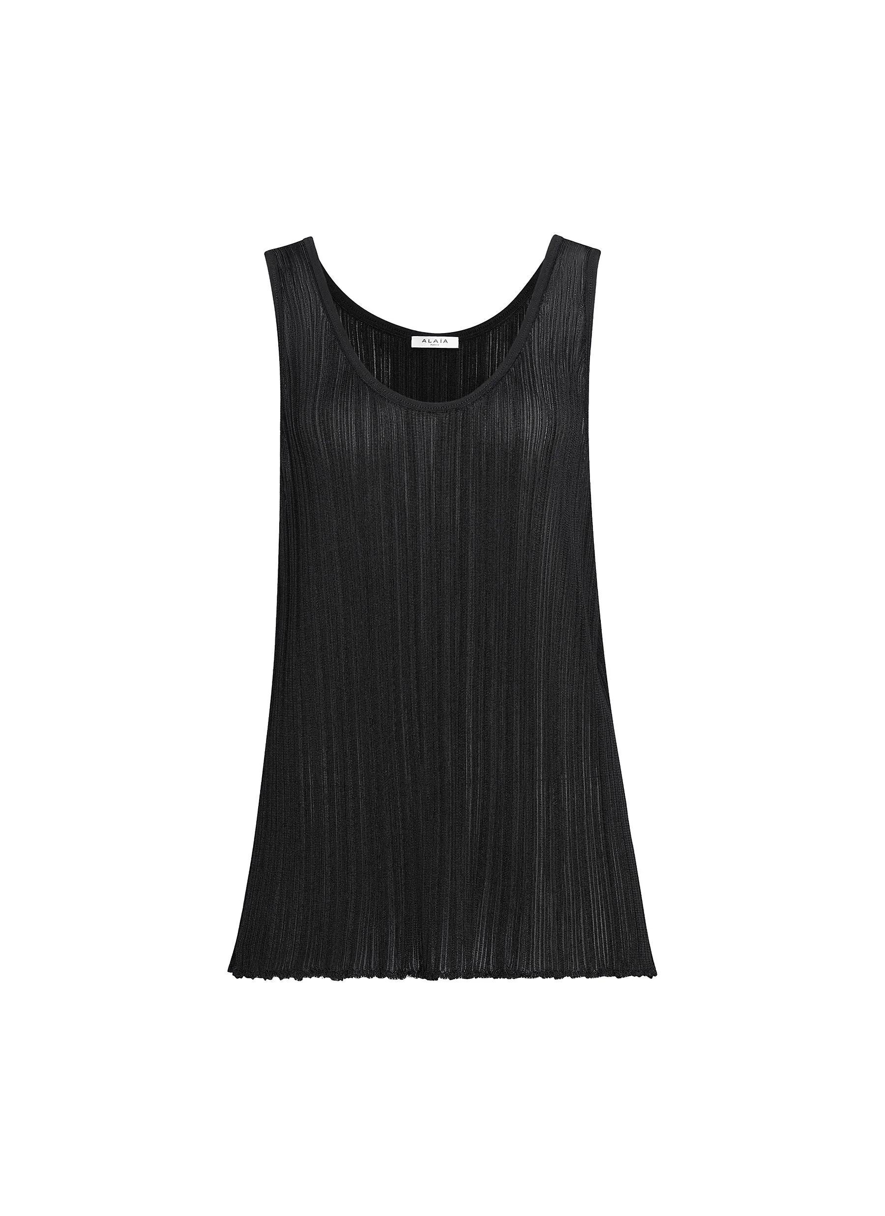 -----------ALAÏA  ---- ------------BLACK ----Pleated Tank Top --