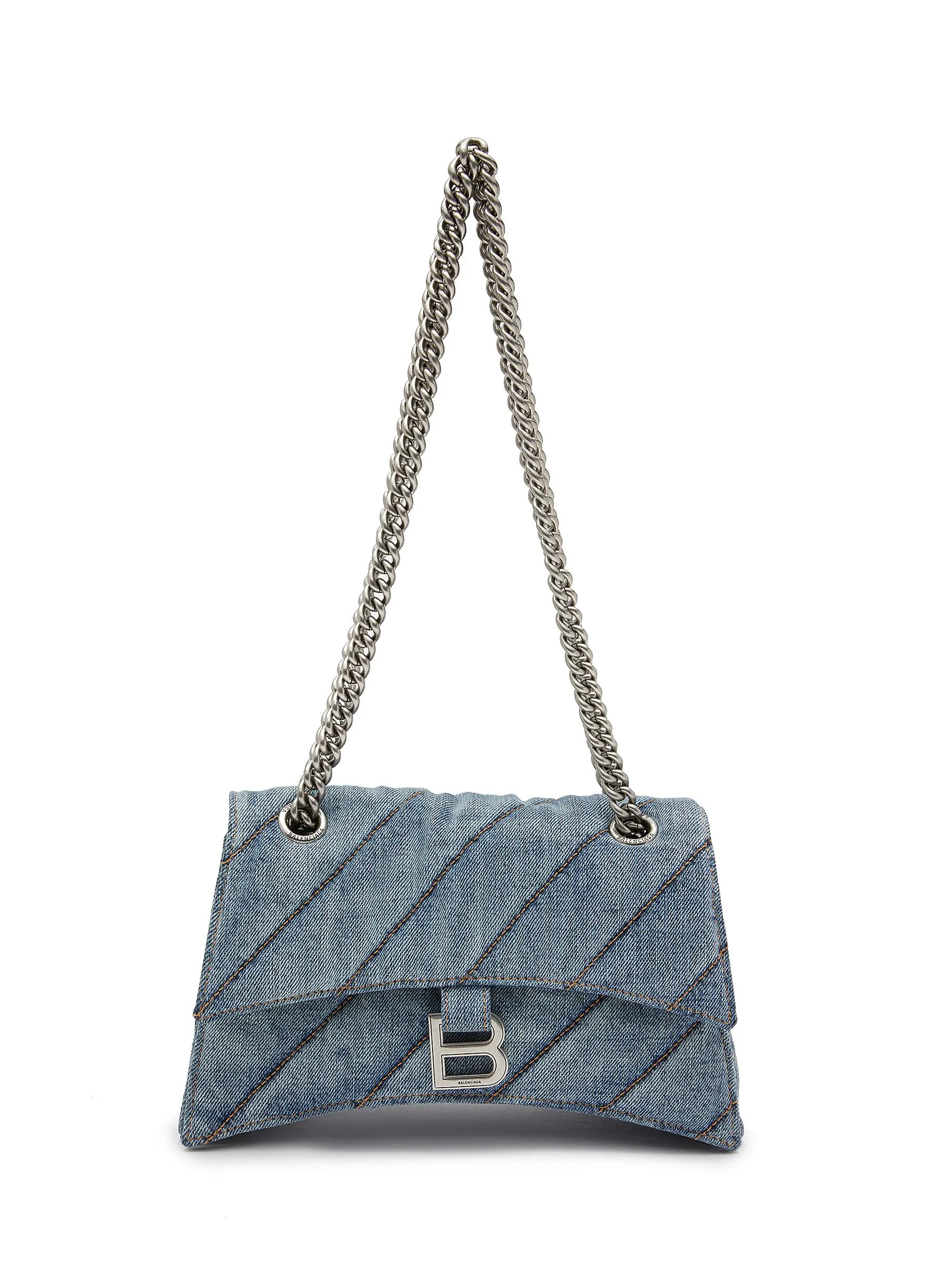 -----------BALENCIAGA  ---- ------------ ----Small Crush Denim Shoulder Bag --