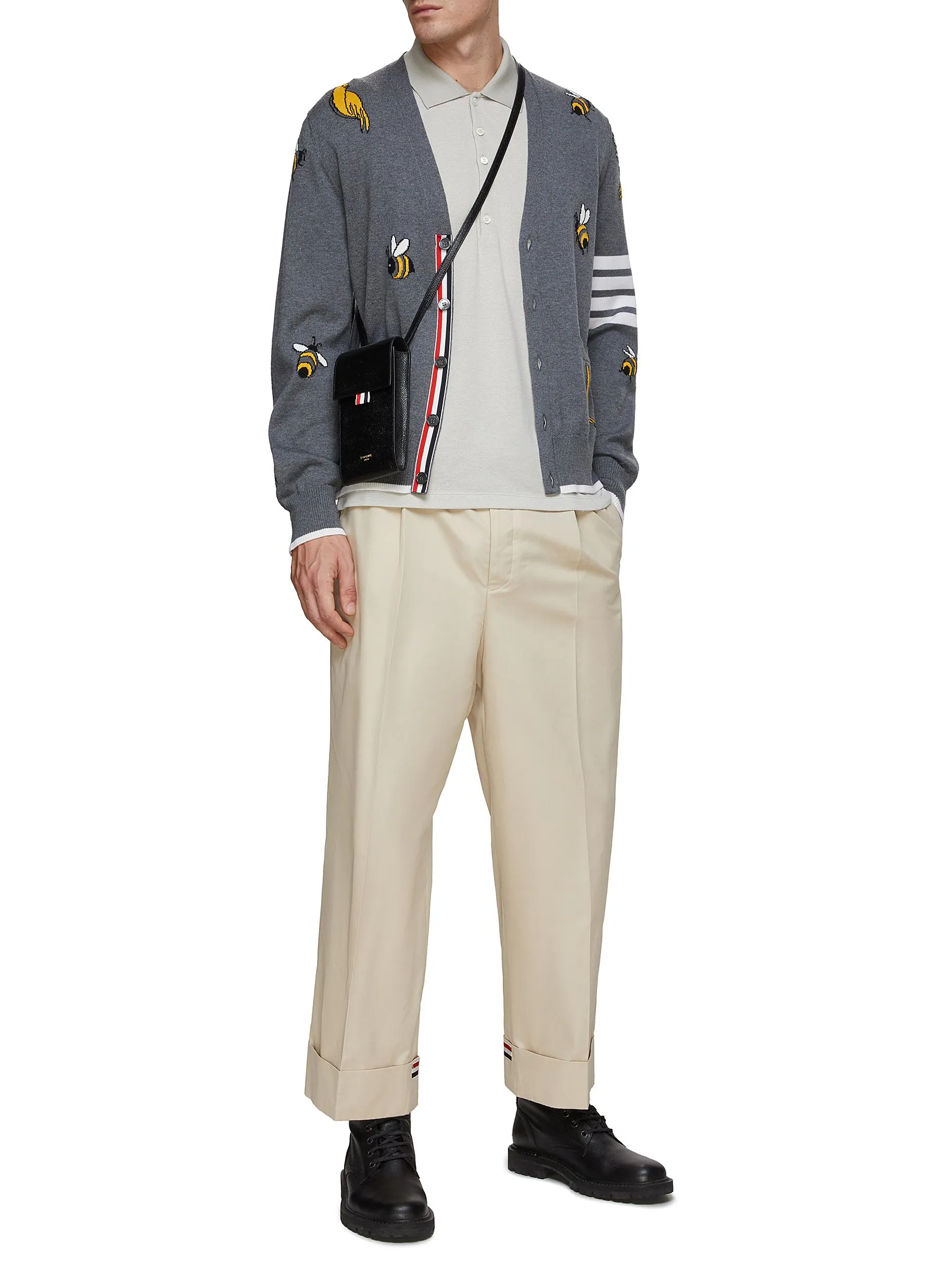 -----------THOM BROWNE   ---- ------------ ----Oversized Polo Shirt --