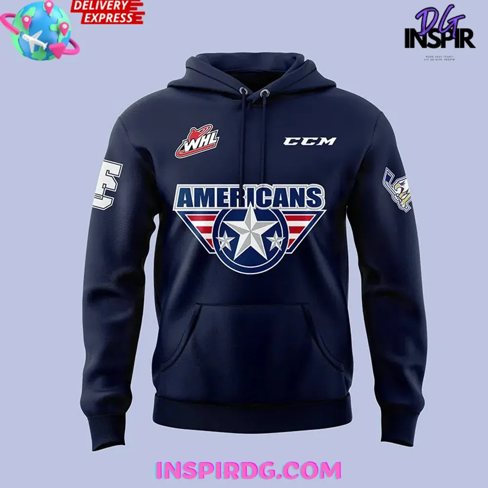 -Tri-City Americans Hockey 2024 Navy Hoodie