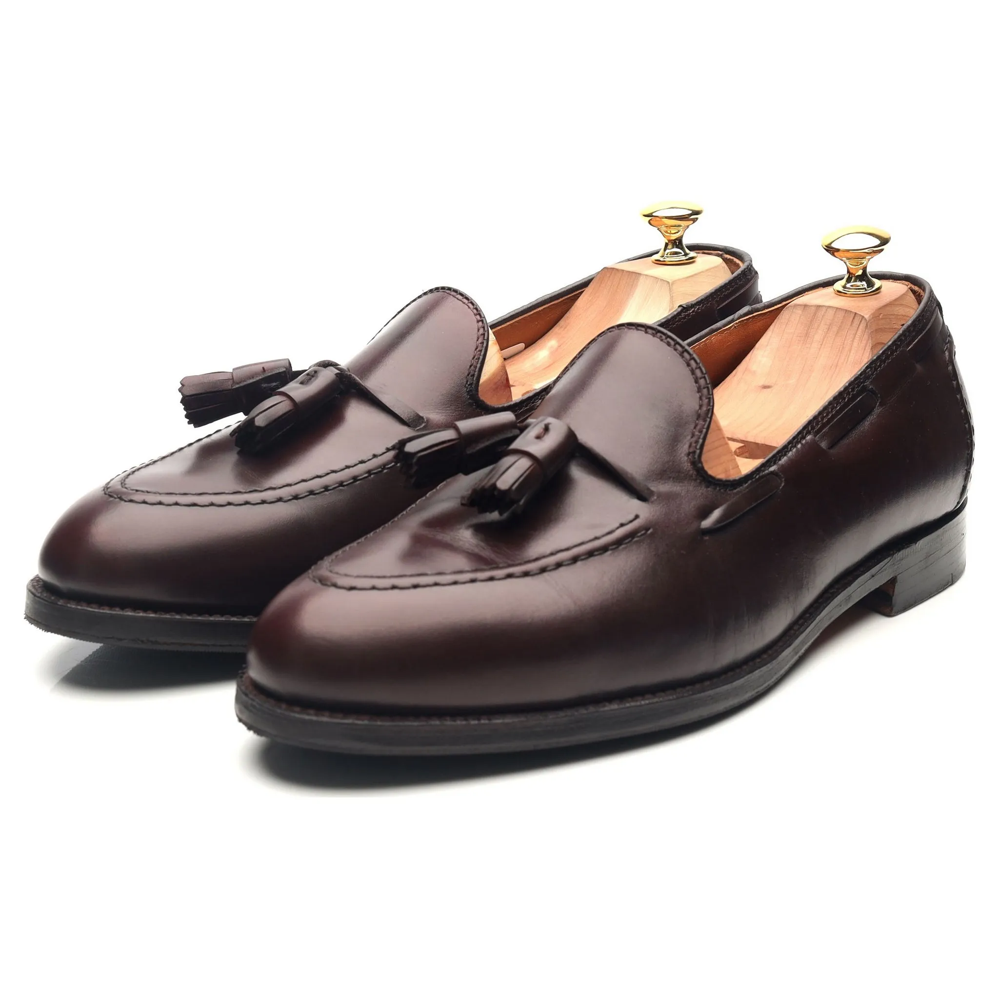 '06598' Burgundy Leather Tassel Loafers UK 10.5 US 11