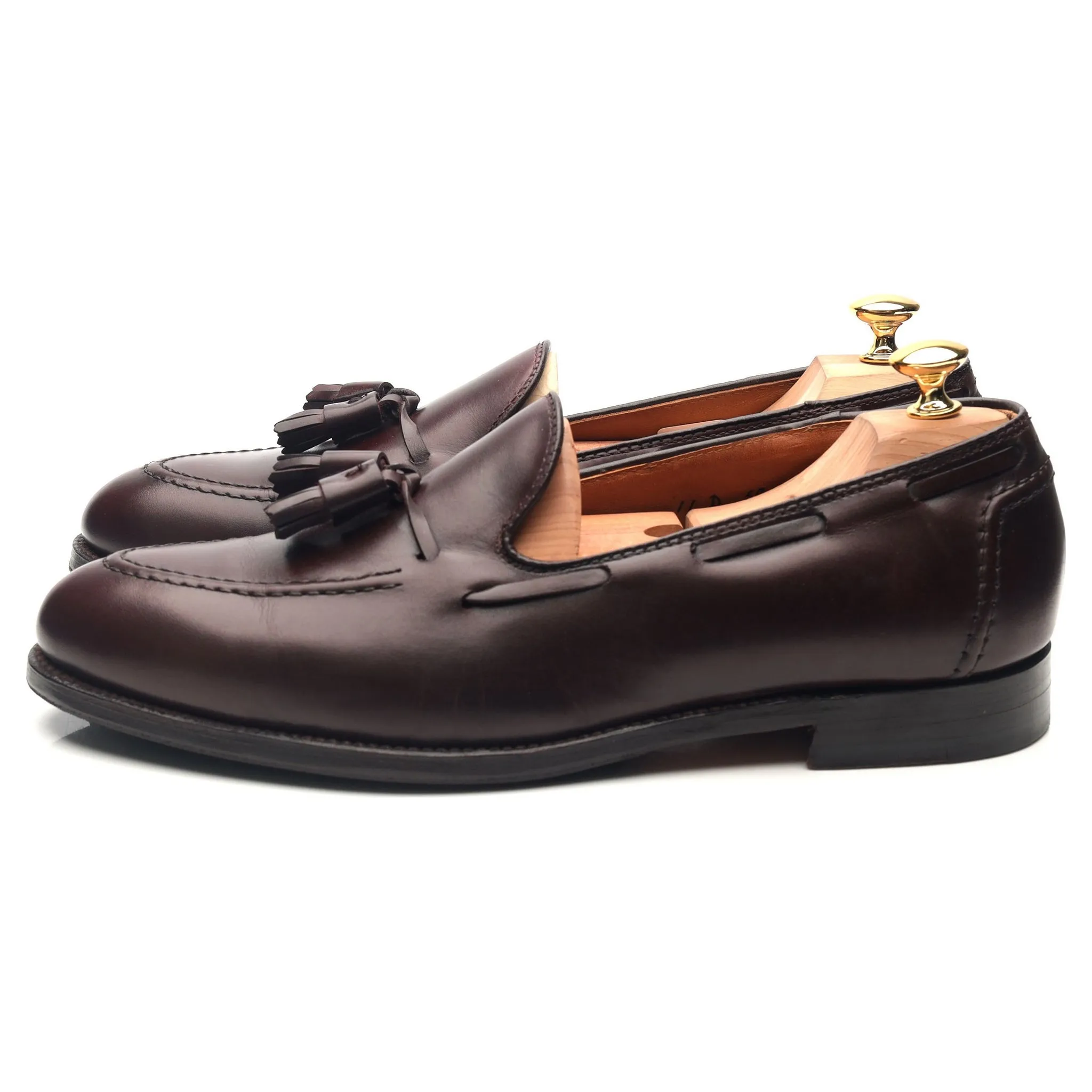 '06598' Burgundy Leather Tassel Loafers UK 10.5 US 11