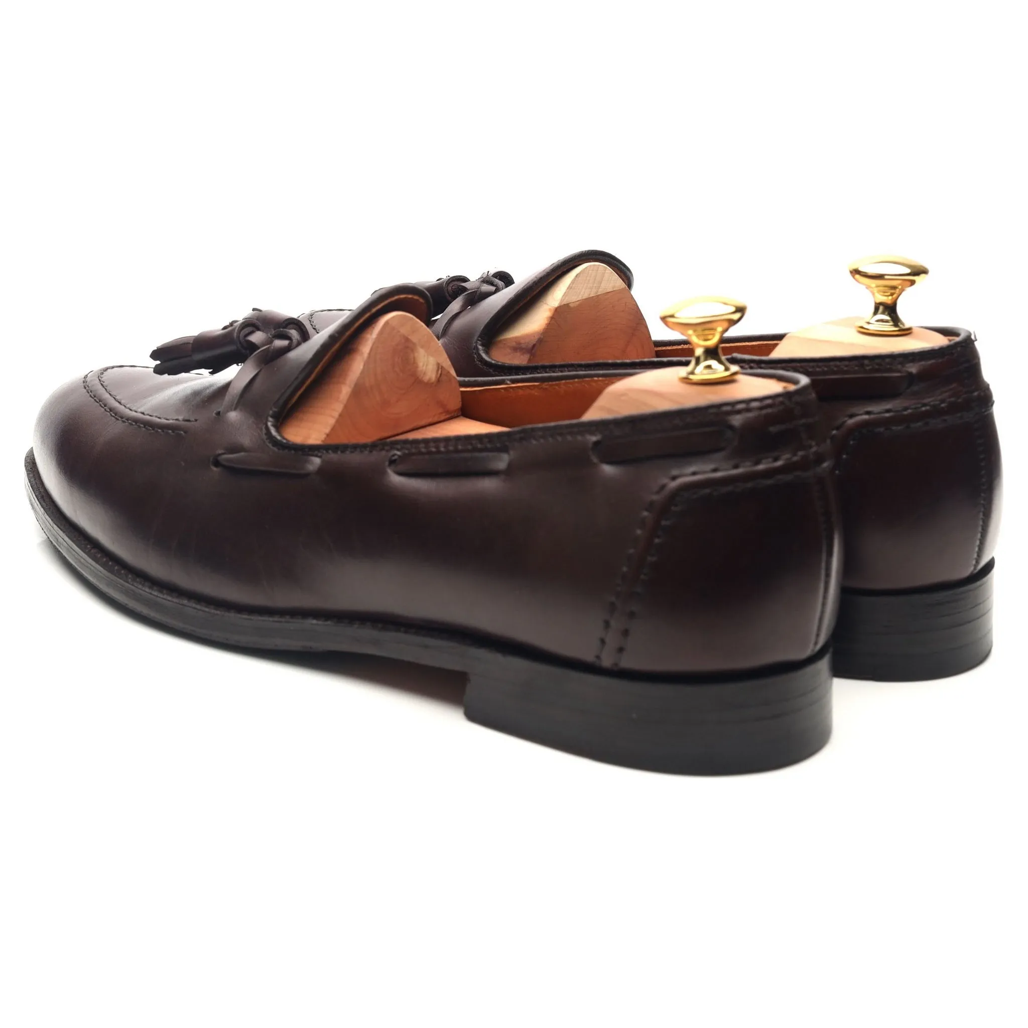 '06598' Burgundy Leather Tassel Loafers UK 10.5 US 11