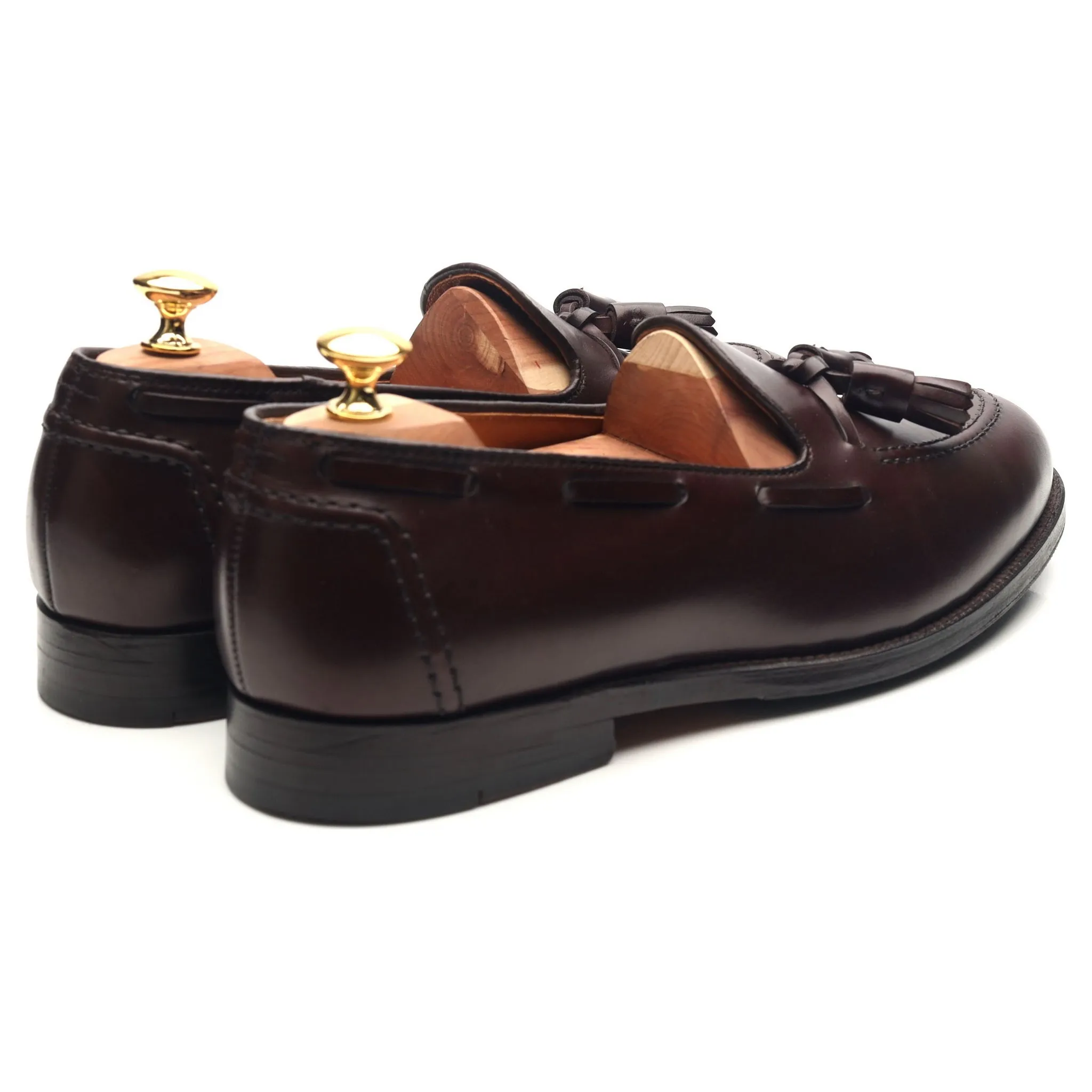 '06598' Burgundy Leather Tassel Loafers UK 10.5 US 11