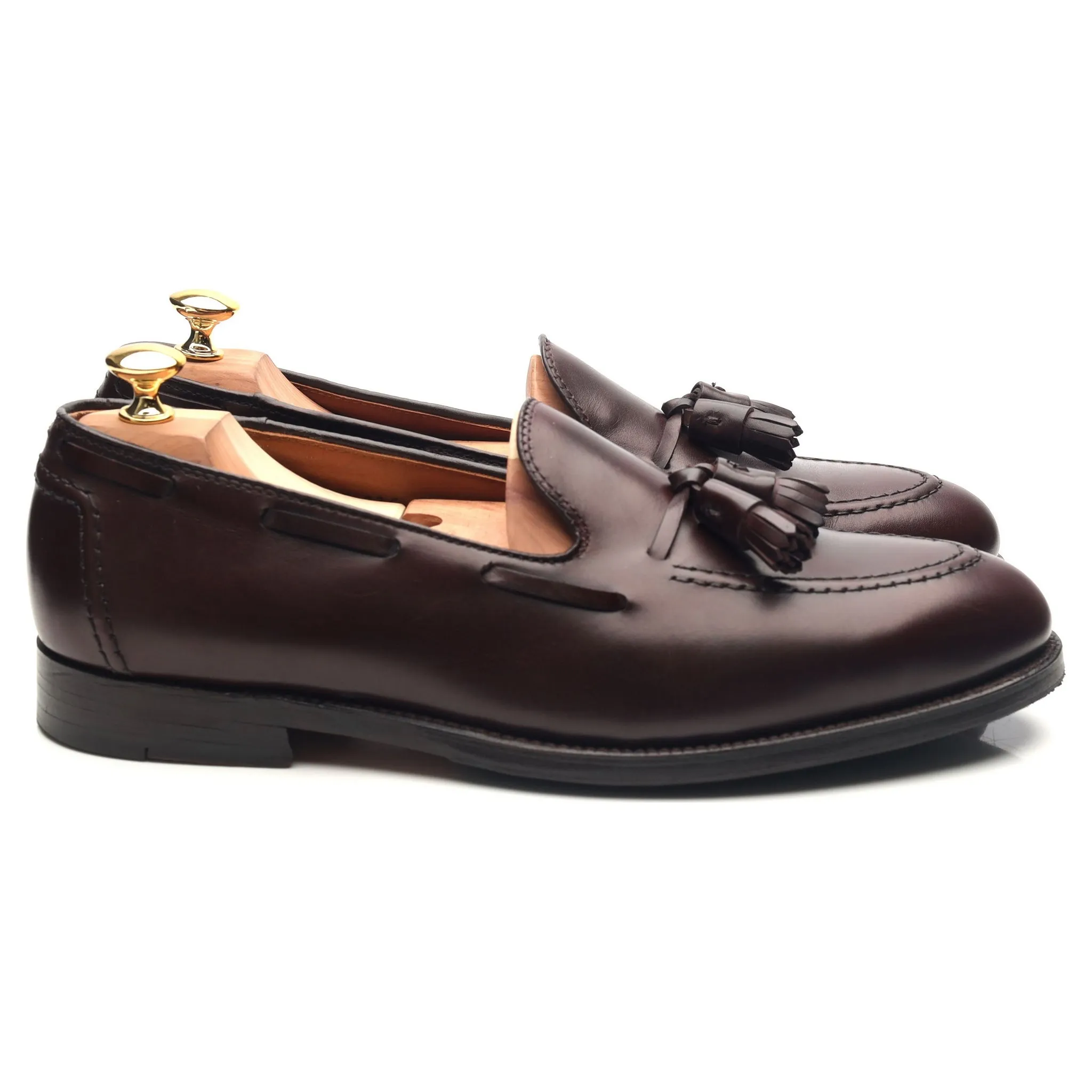 '06598' Burgundy Leather Tassel Loafers UK 10.5 US 11