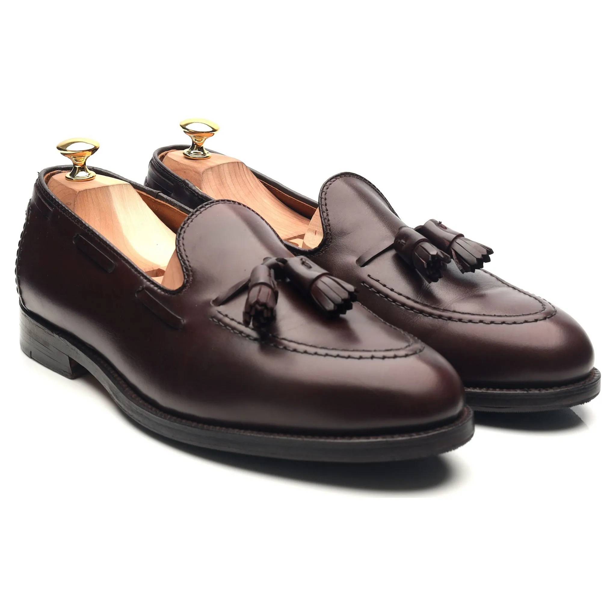 '06598' Burgundy Leather Tassel Loafers UK 10.5 US 11