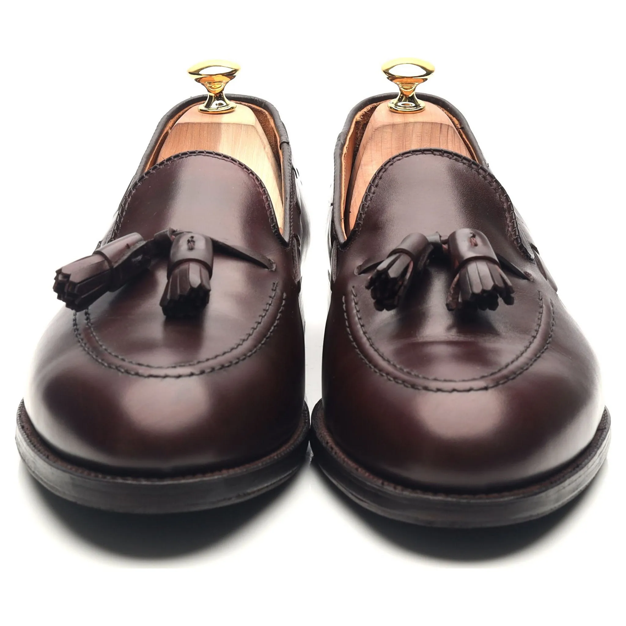 '06598' Burgundy Leather Tassel Loafers UK 10.5 US 11