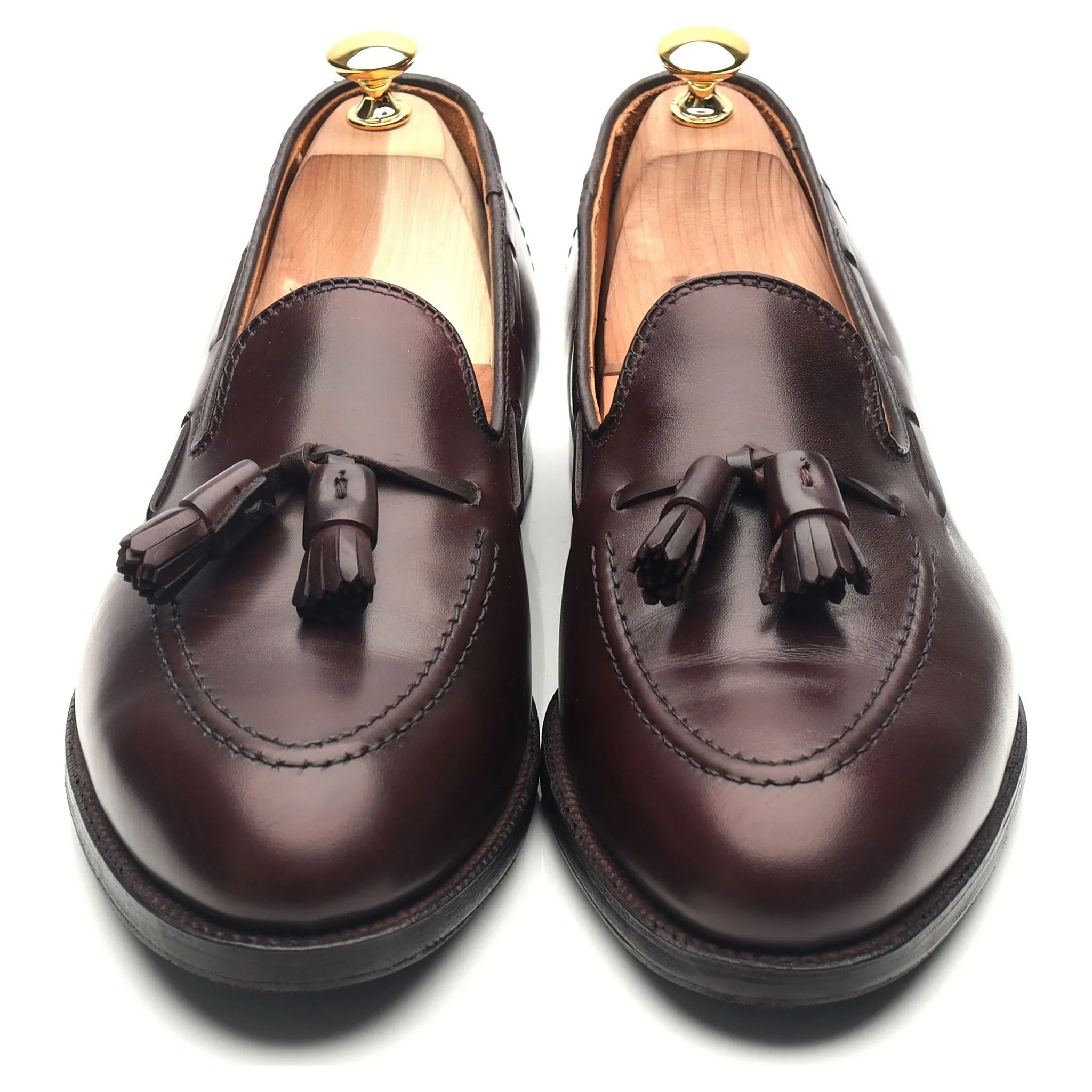 '06598' Burgundy Leather Tassel Loafers UK 10.5 US 11