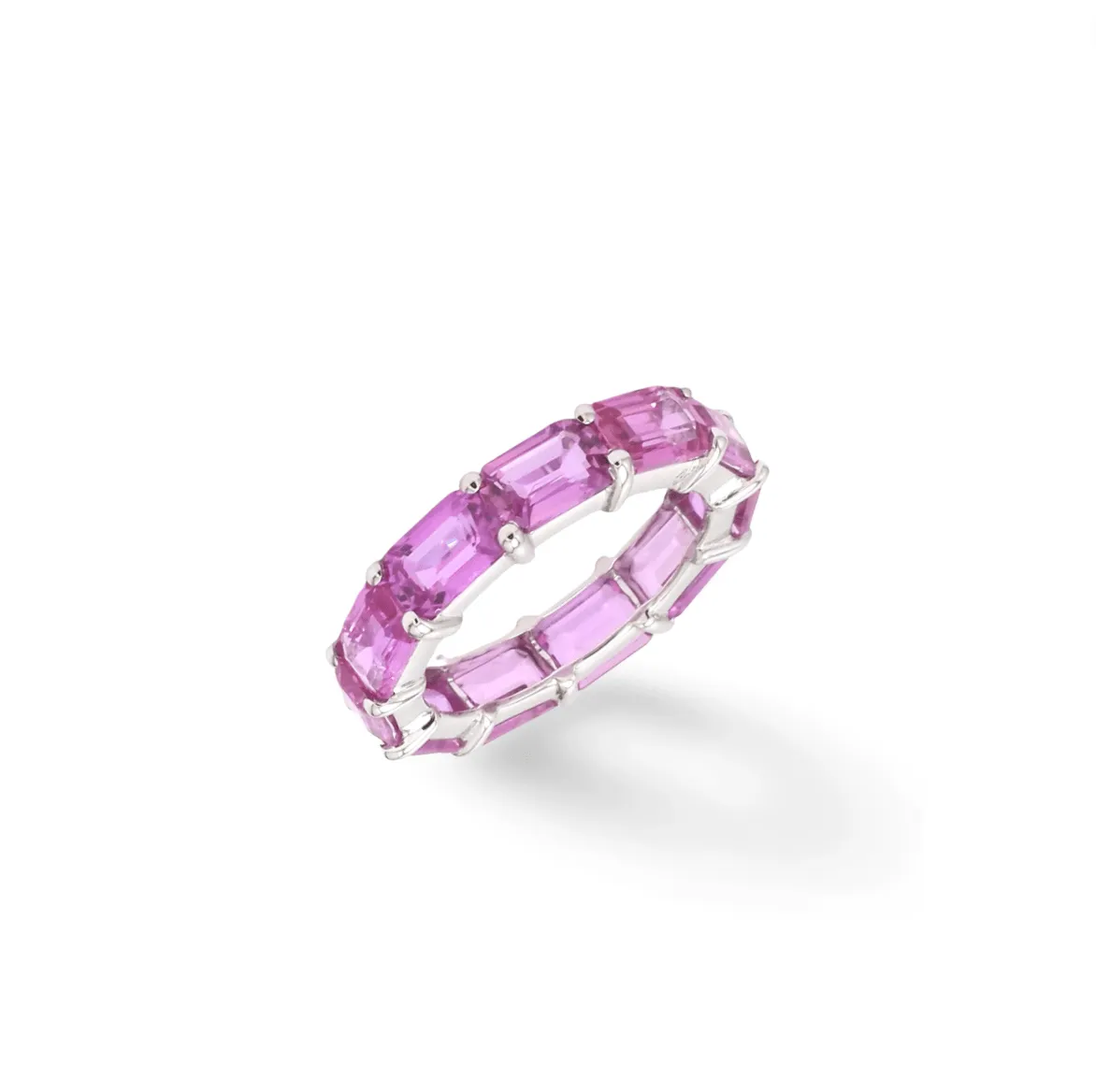 14K & 18K Gold East West Pink Sapphire Eternity Ring