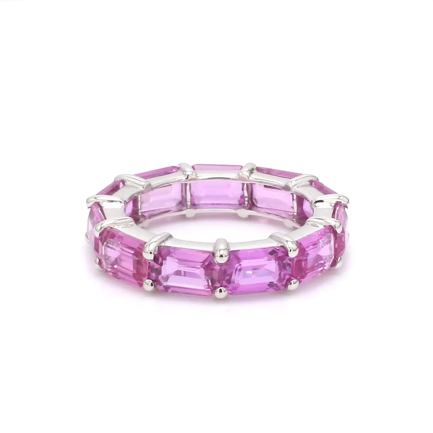 14K & 18K Gold East West Pink Sapphire Eternity Ring