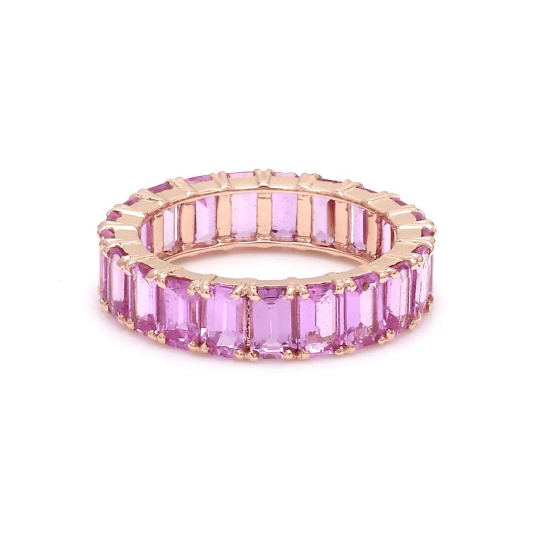 14K & 18K Gold Pink Sapphire Eternity Band