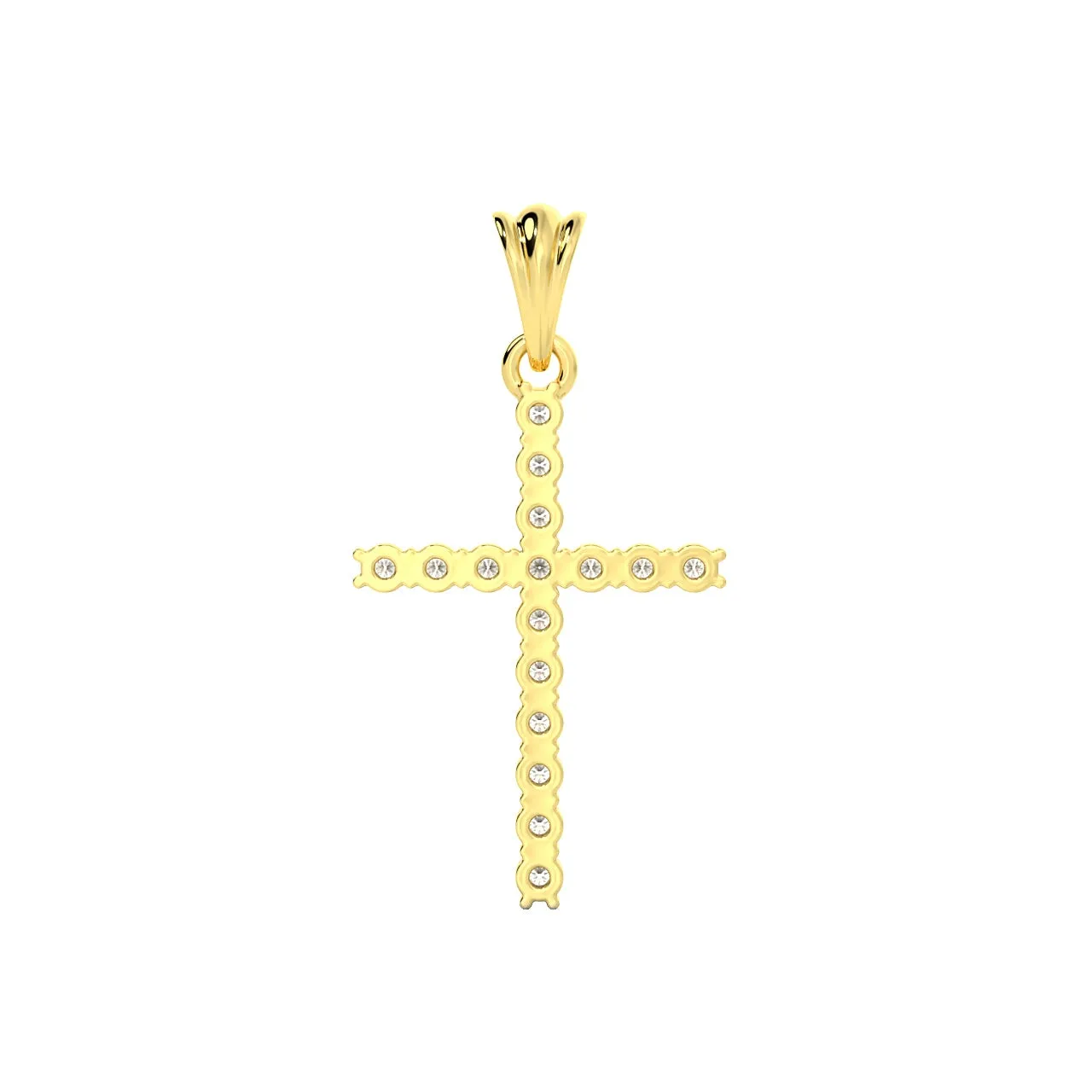 14K Gold 1.00 Carat Diamond Tennis Cross