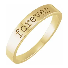 14K Yellow Gold 'Forever' Stackable Tapered Band
