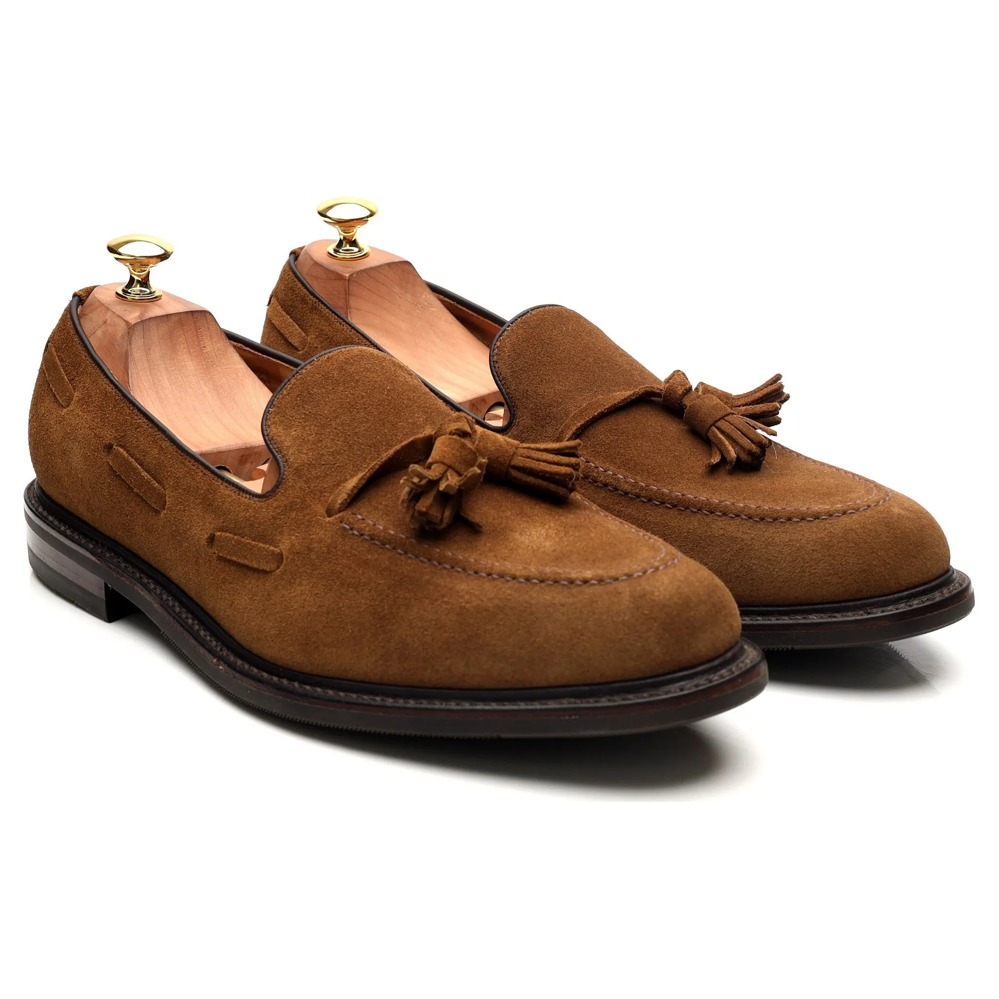 1880 'Nottingham' Brown Suede Tassel Loafers UK 10.5 F