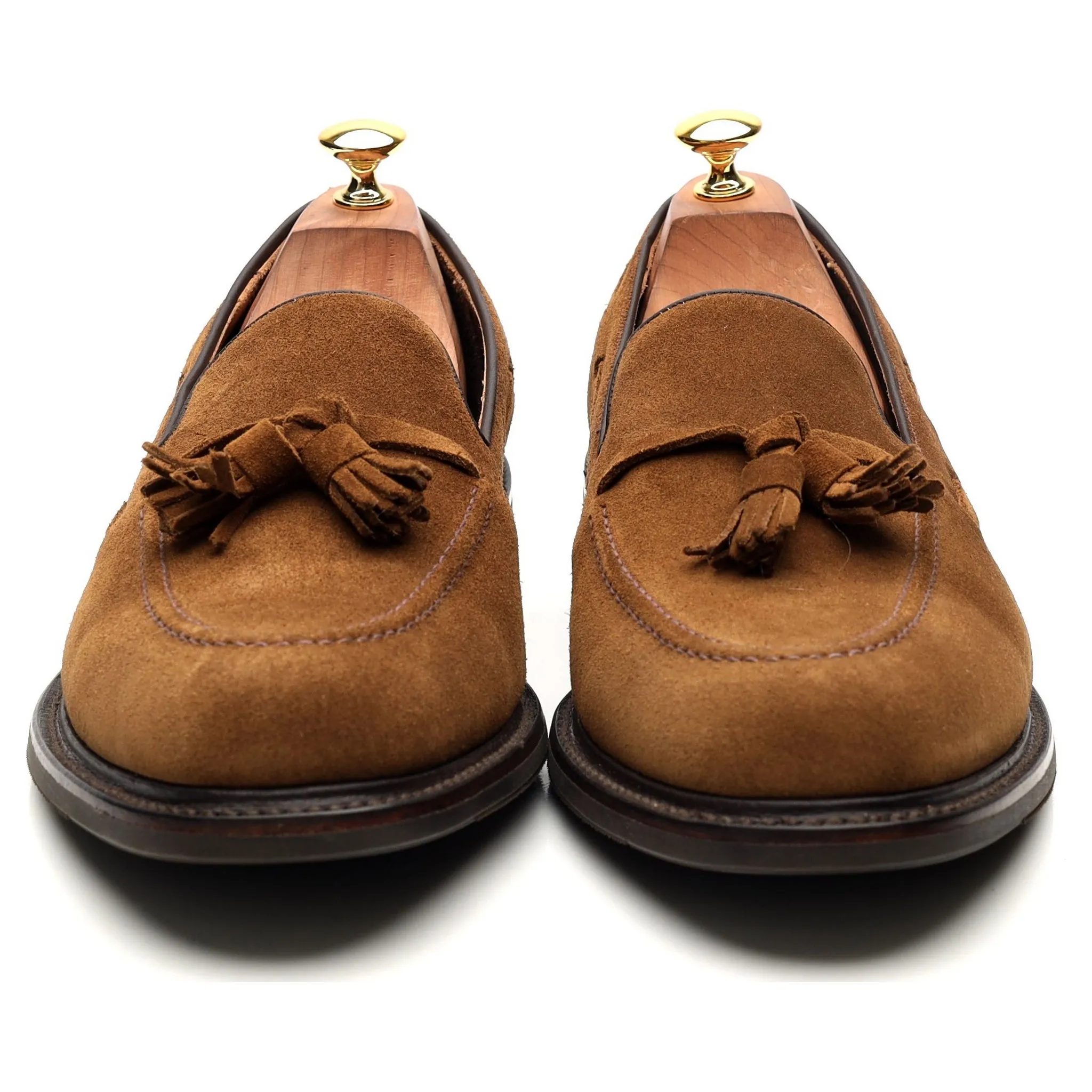 1880 'Nottingham' Brown Suede Tassel Loafers UK 10.5 F