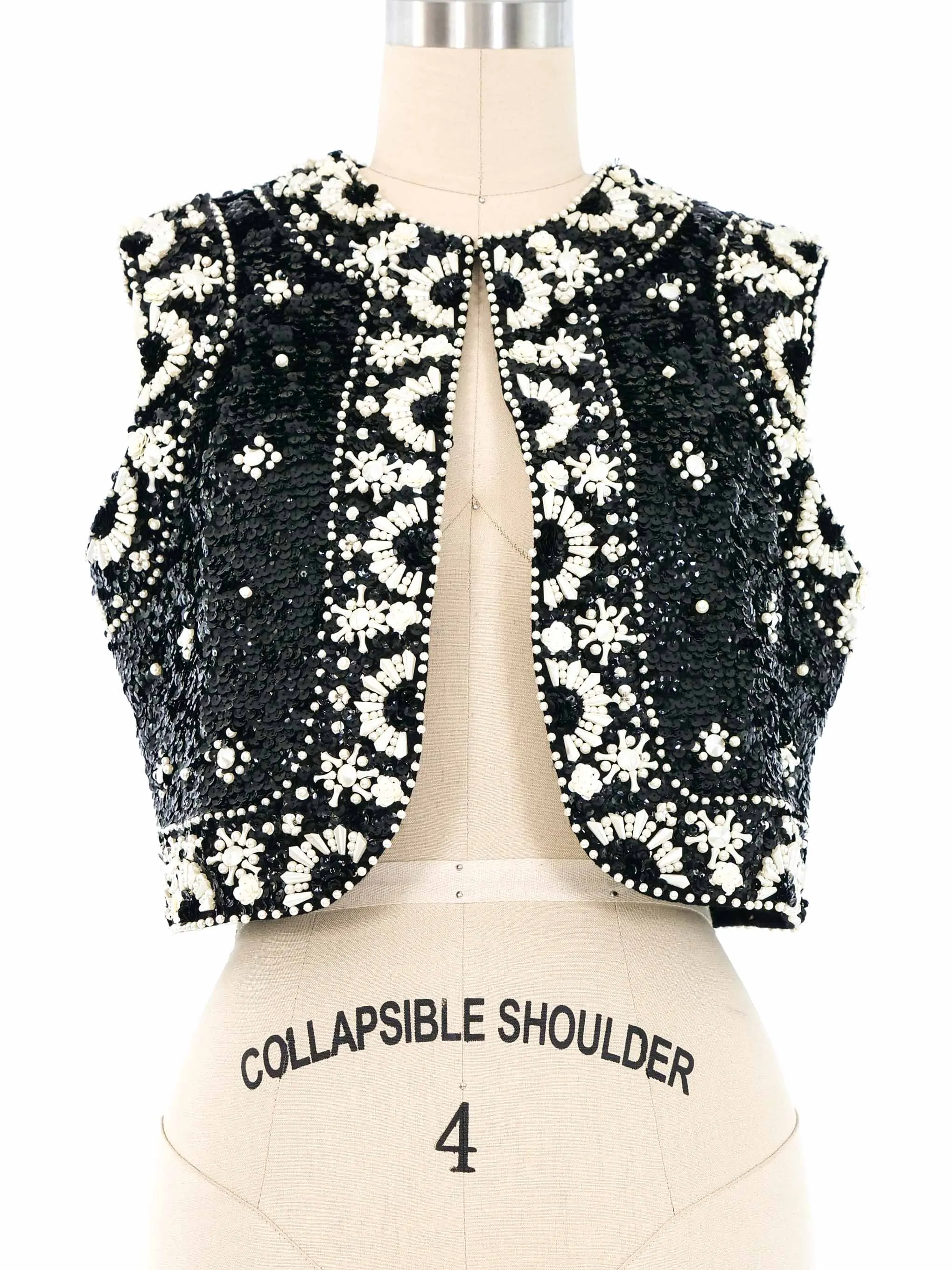 1960s Sequin Embellished Cropped Vest