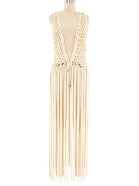 1970's Fringed Crochet Vest