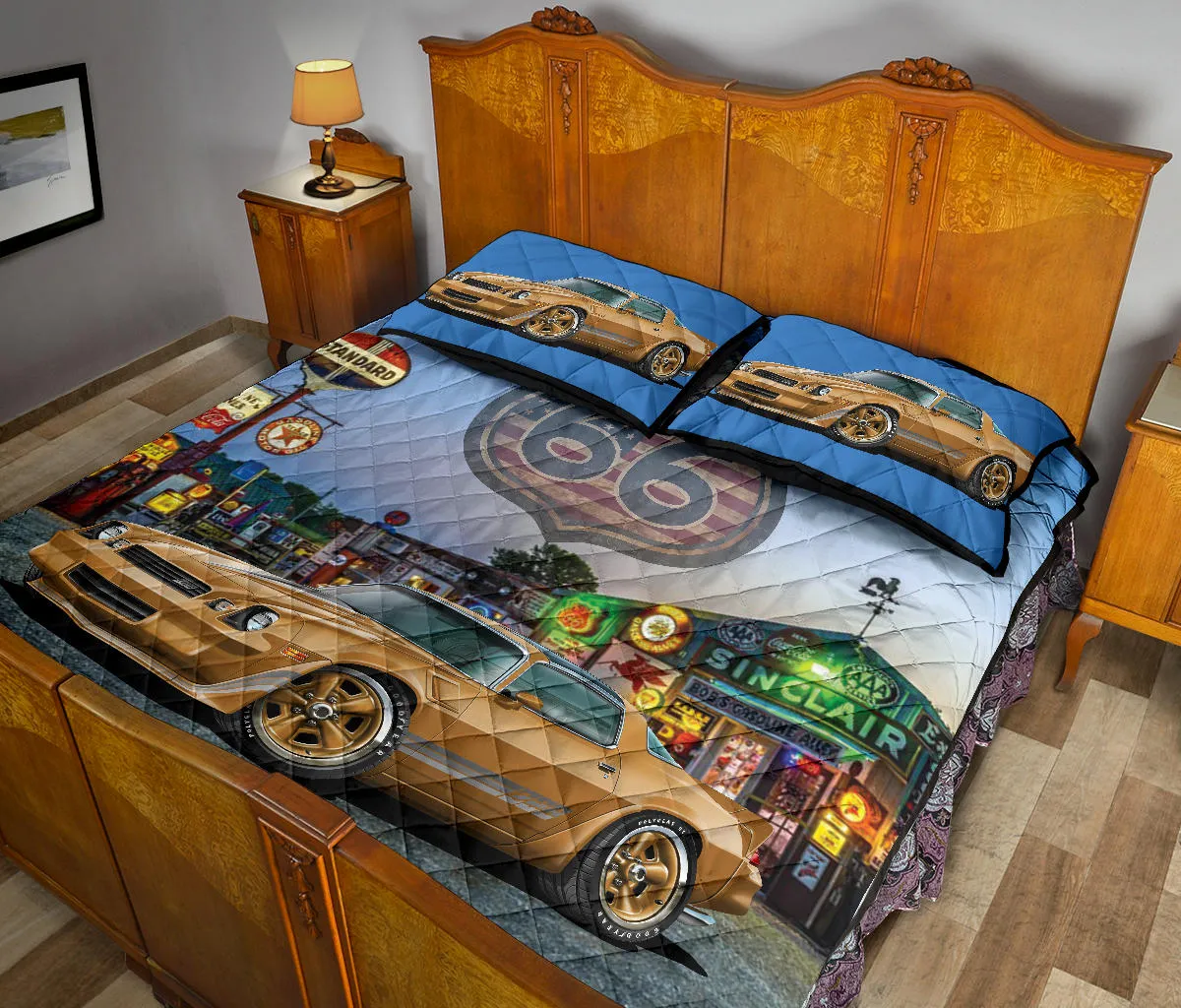 1981 Chevy Camaro Gold Route 66 Quilt Set
