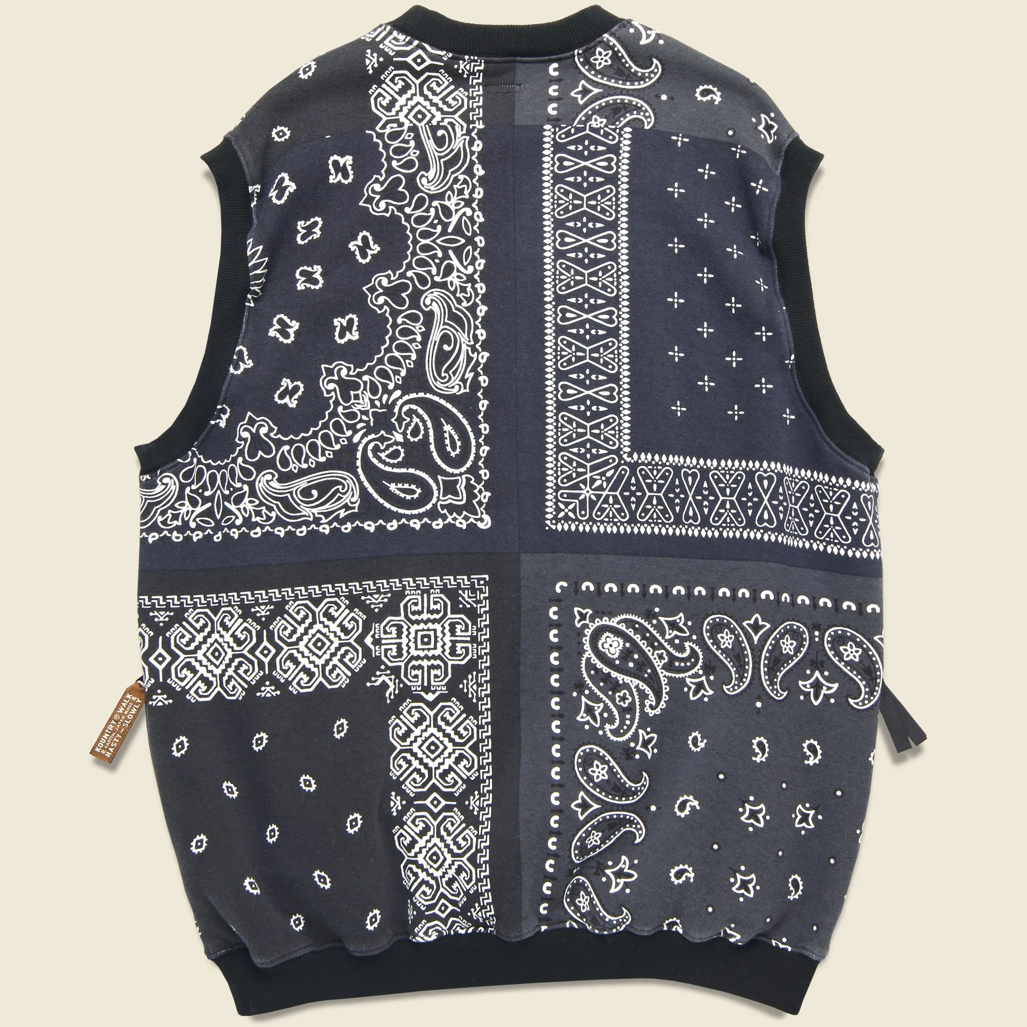30/-SWT Knit Bandanna BIG Vest - Black