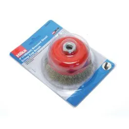 4" M14 Brassed Steel Crimp Cup Brush