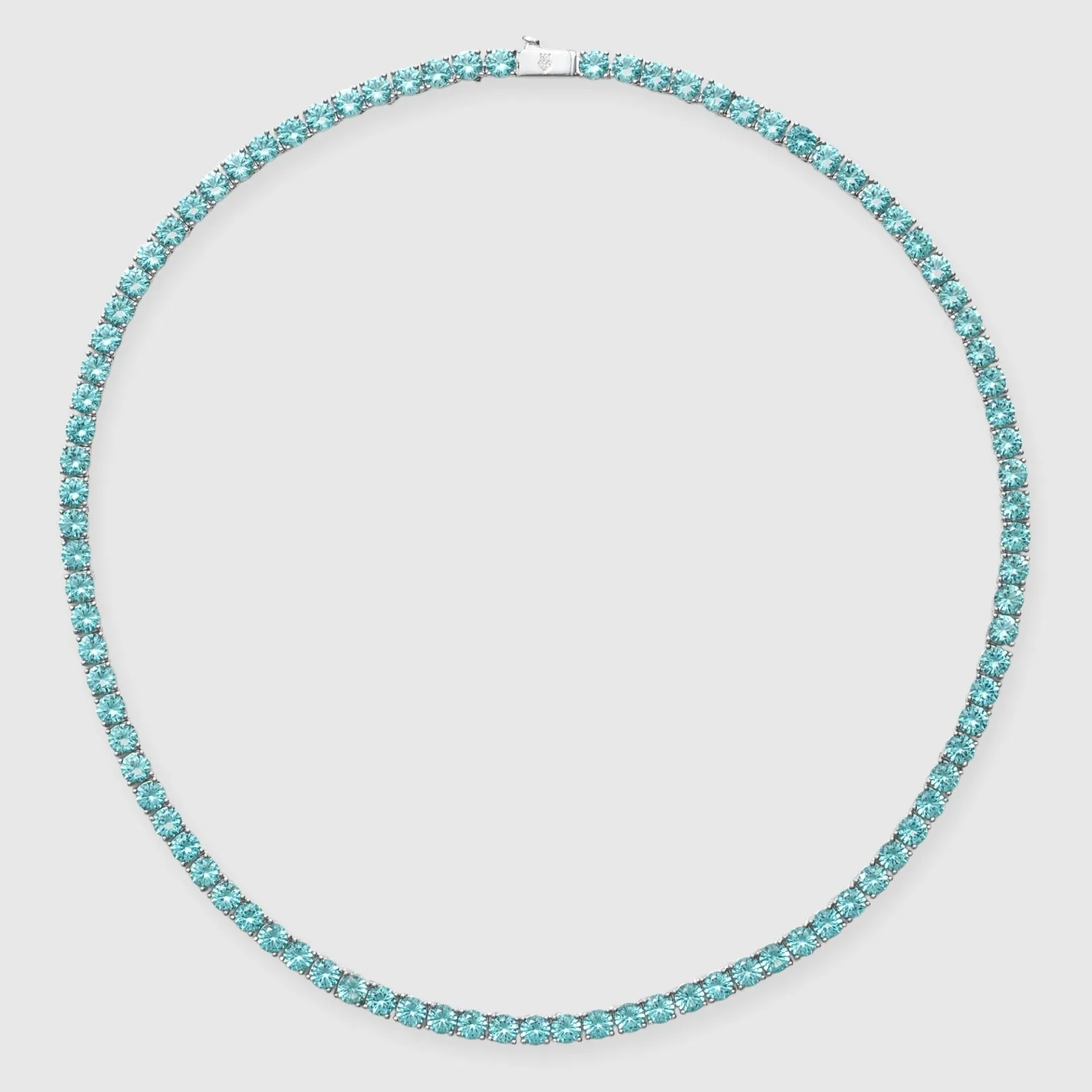 5mm Green Diamond Tennis Chain - White Gold