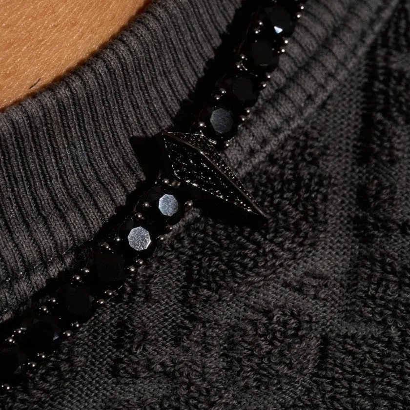 5mm PAVE SPIKE TENNIS CHAIN - BLACK
