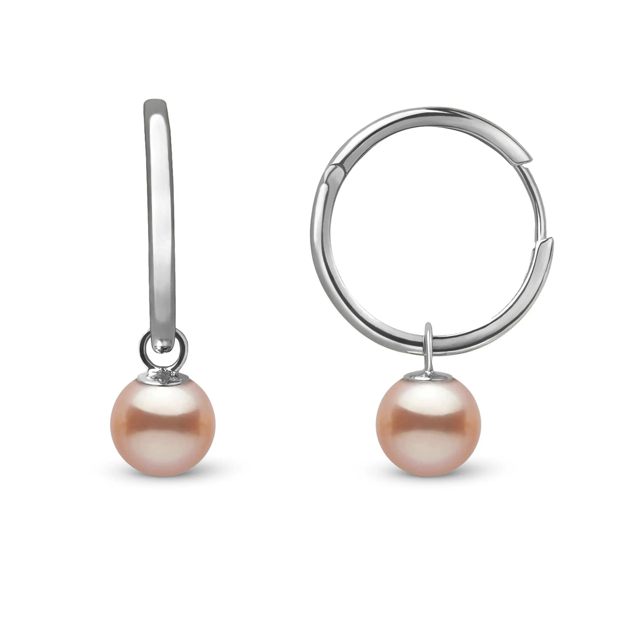 7.5-8.0 mm Pink to Peach Freshadama Pearl Endless Hoop Earrings