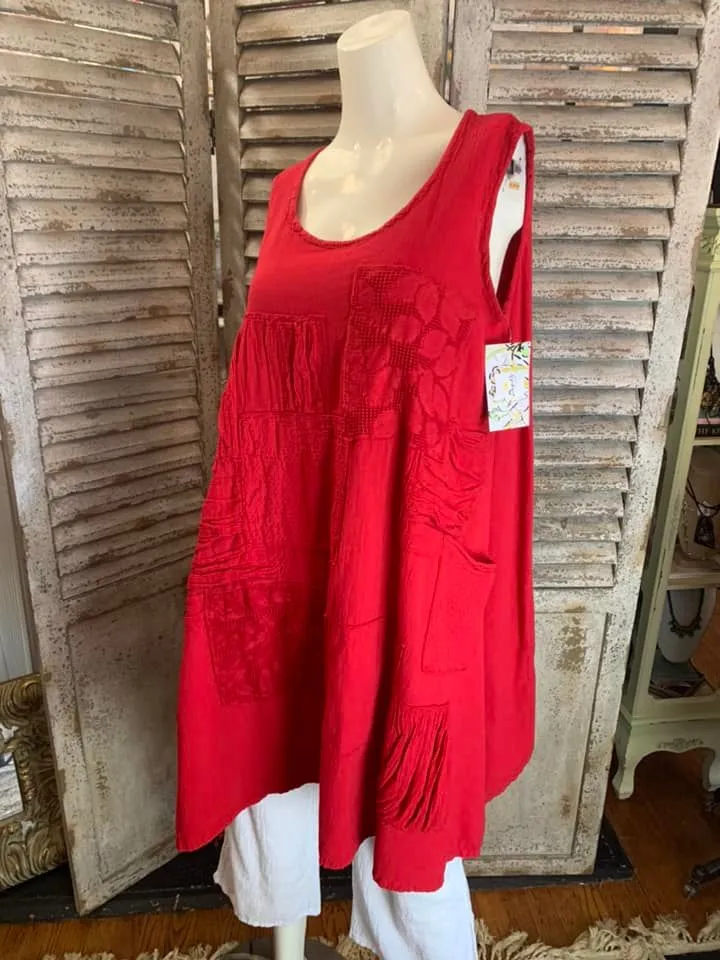 7709 Petirrojo Tank Blouse-Red