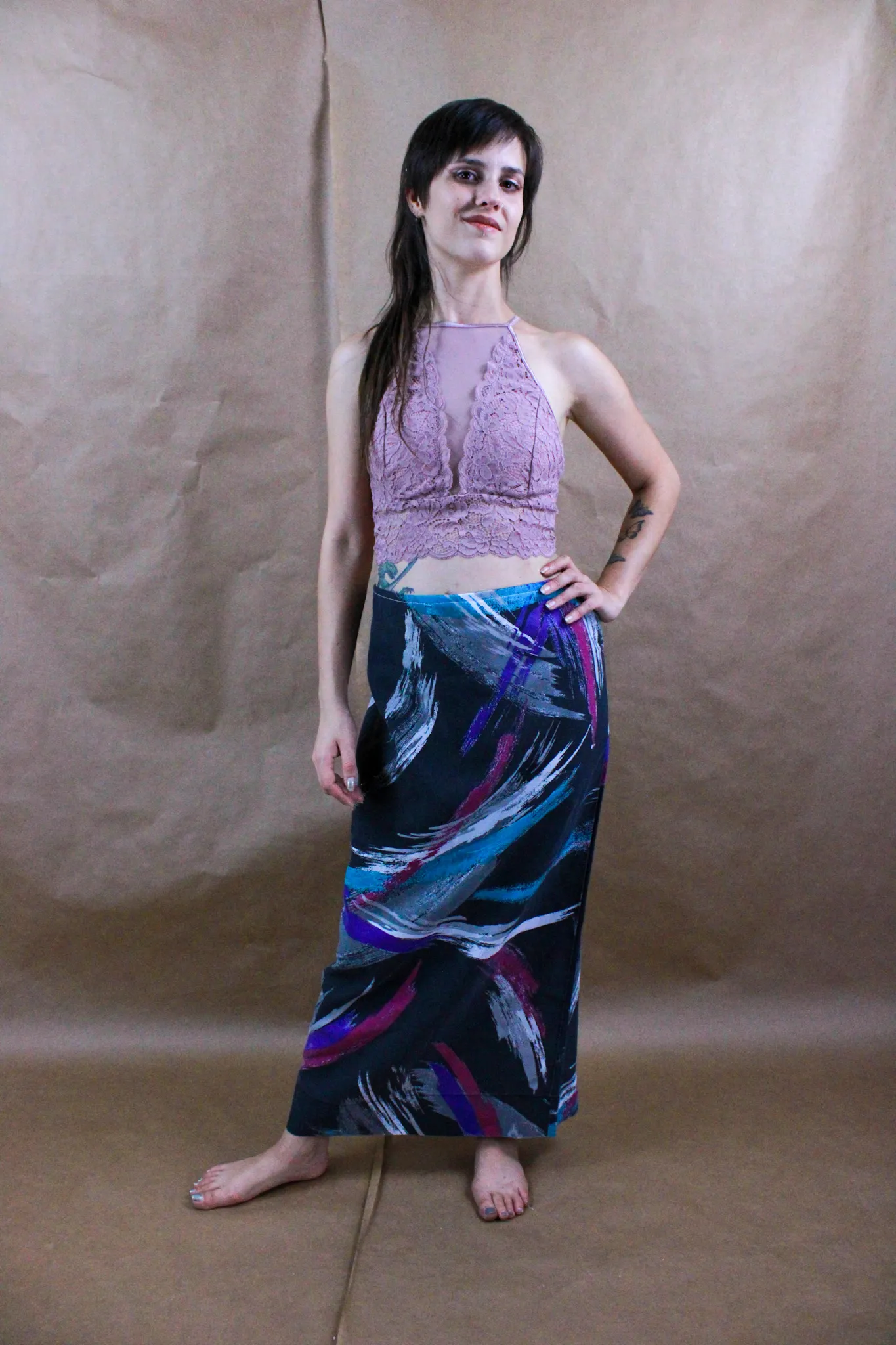 80's Patterned Pillowcase Long Skirt