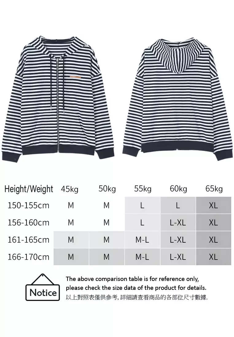 A-IN GIRLS Casual Striped Hooded Jacket