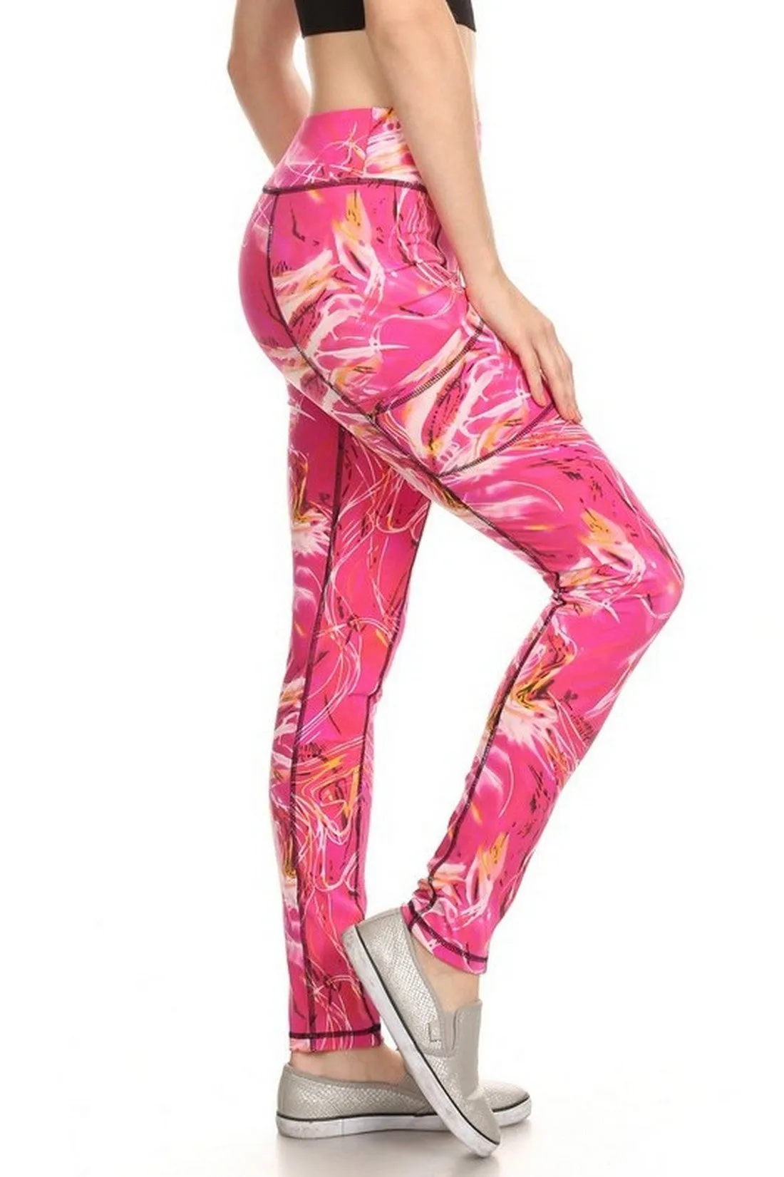 Abstract Light Streak Active Leggings