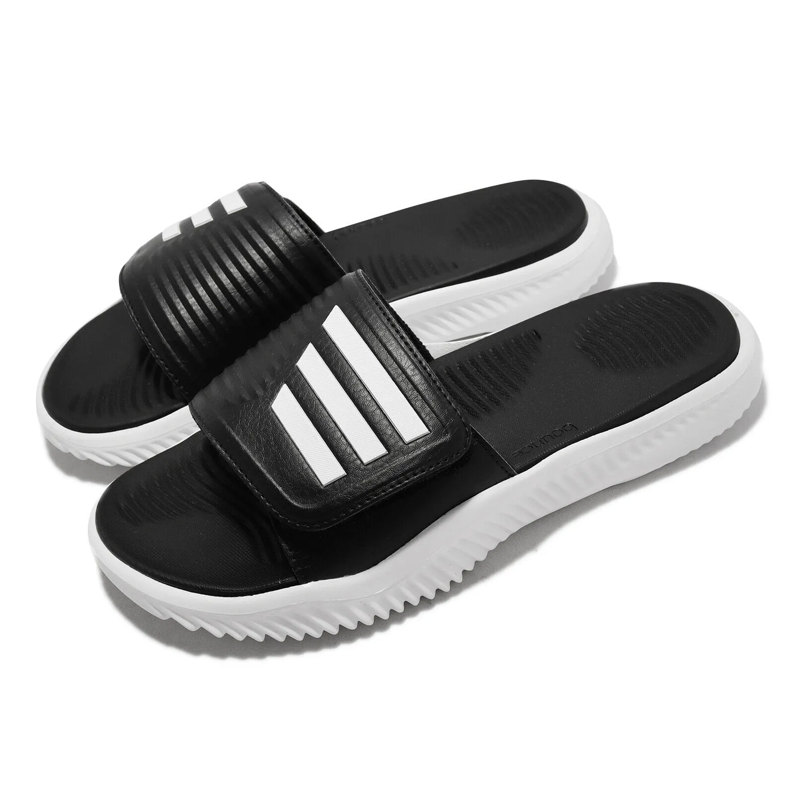 adidas Alpha BOUNCE Slide Black White Men Sports Sandals Slippers