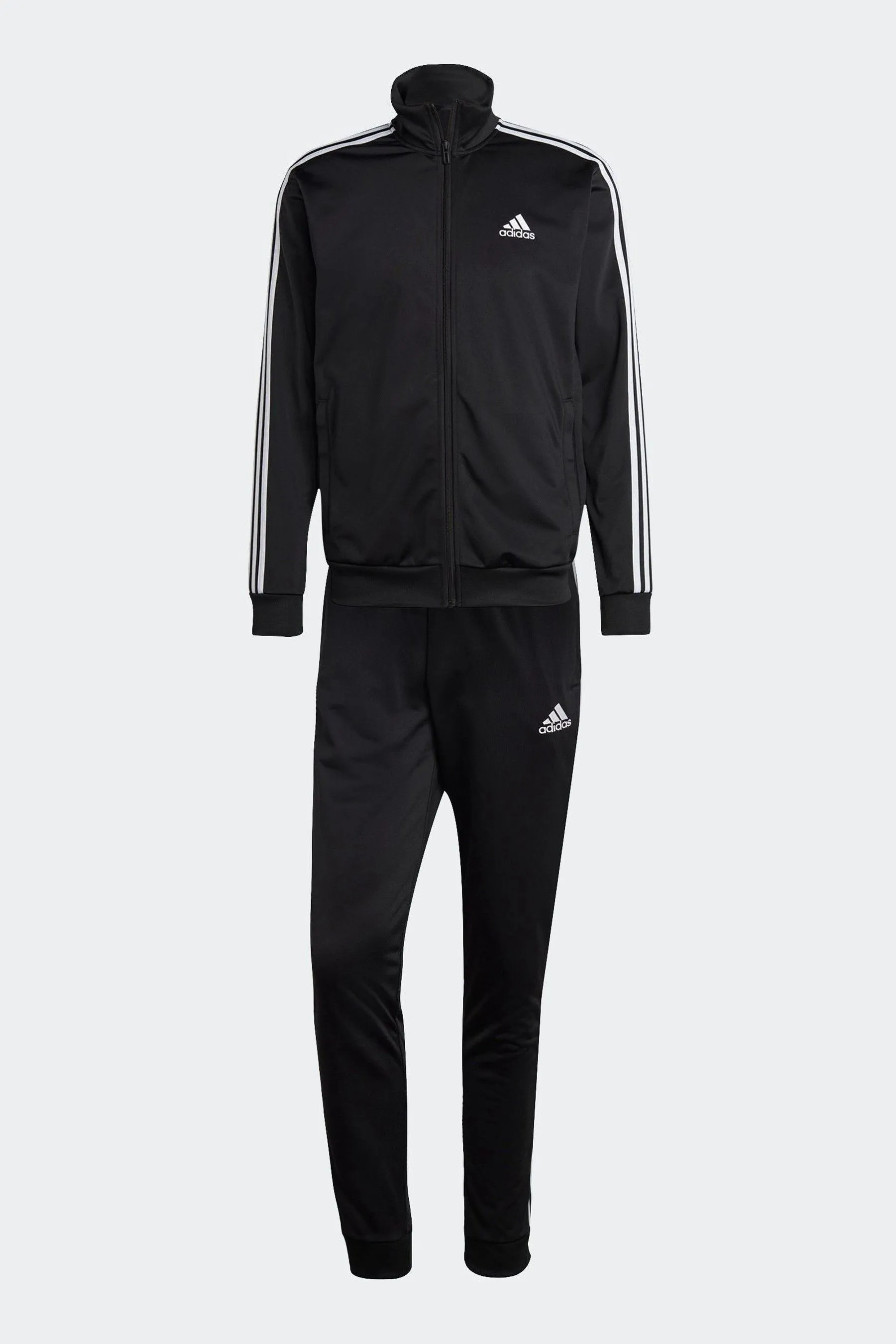 adidas Black Basic 3-Stripes Tricot Tracksuit