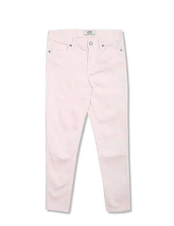 Aeropostale Women Light Blue Mid Rise Dyed Jeans