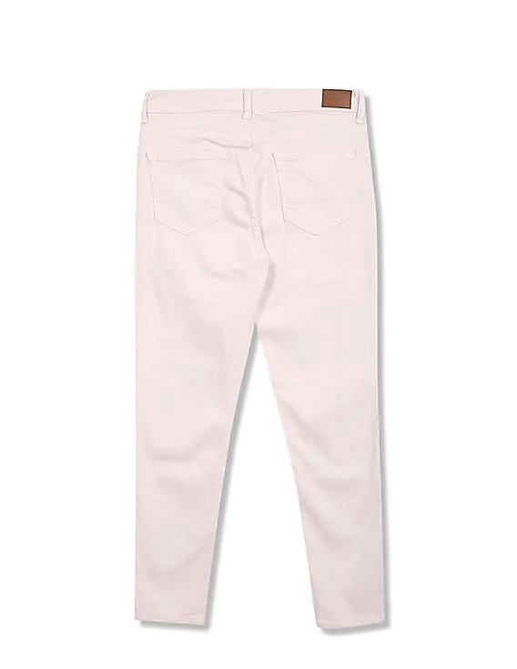 Aeropostale Women Light Blue Mid Rise Dyed Jeans