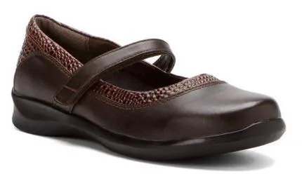 Aetrex Women's E361 Julia Brown Mary Jane Wrap Around Wide Casual Shoe