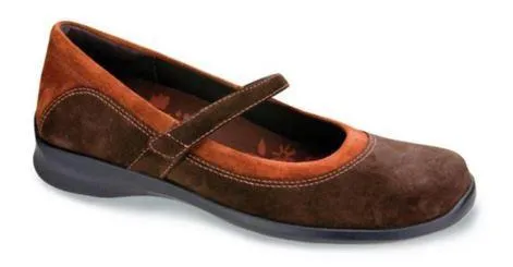 Aetrex Women's E366 Julia Brown Mary Jane Wrap Around Wide Casual Shoe