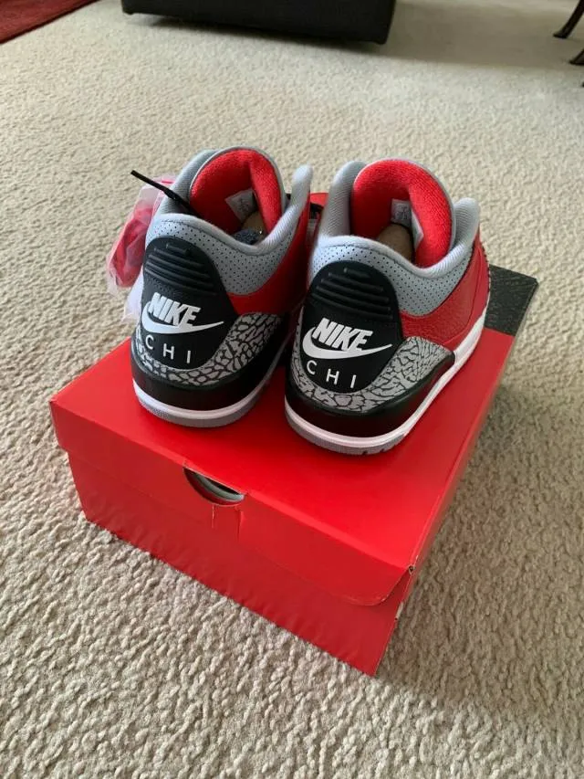 Air jordan 3 red cement nike chi