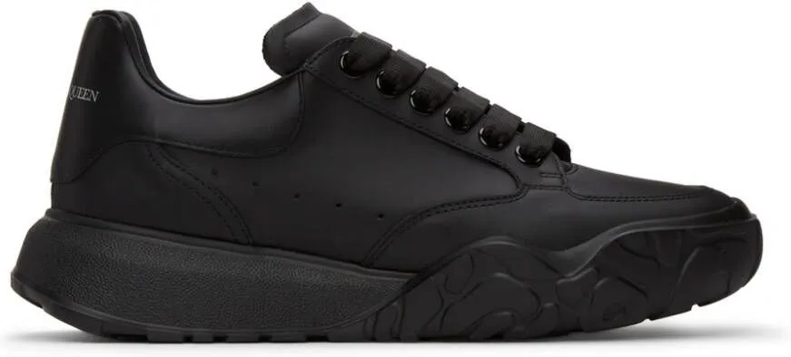 Alexander McQueen Black Court Trainer Sneakers