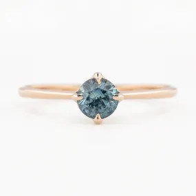 Alice Ring 0.56ct Blue Green Montana Sapphire, 14K Rose Gold (One of a kind)