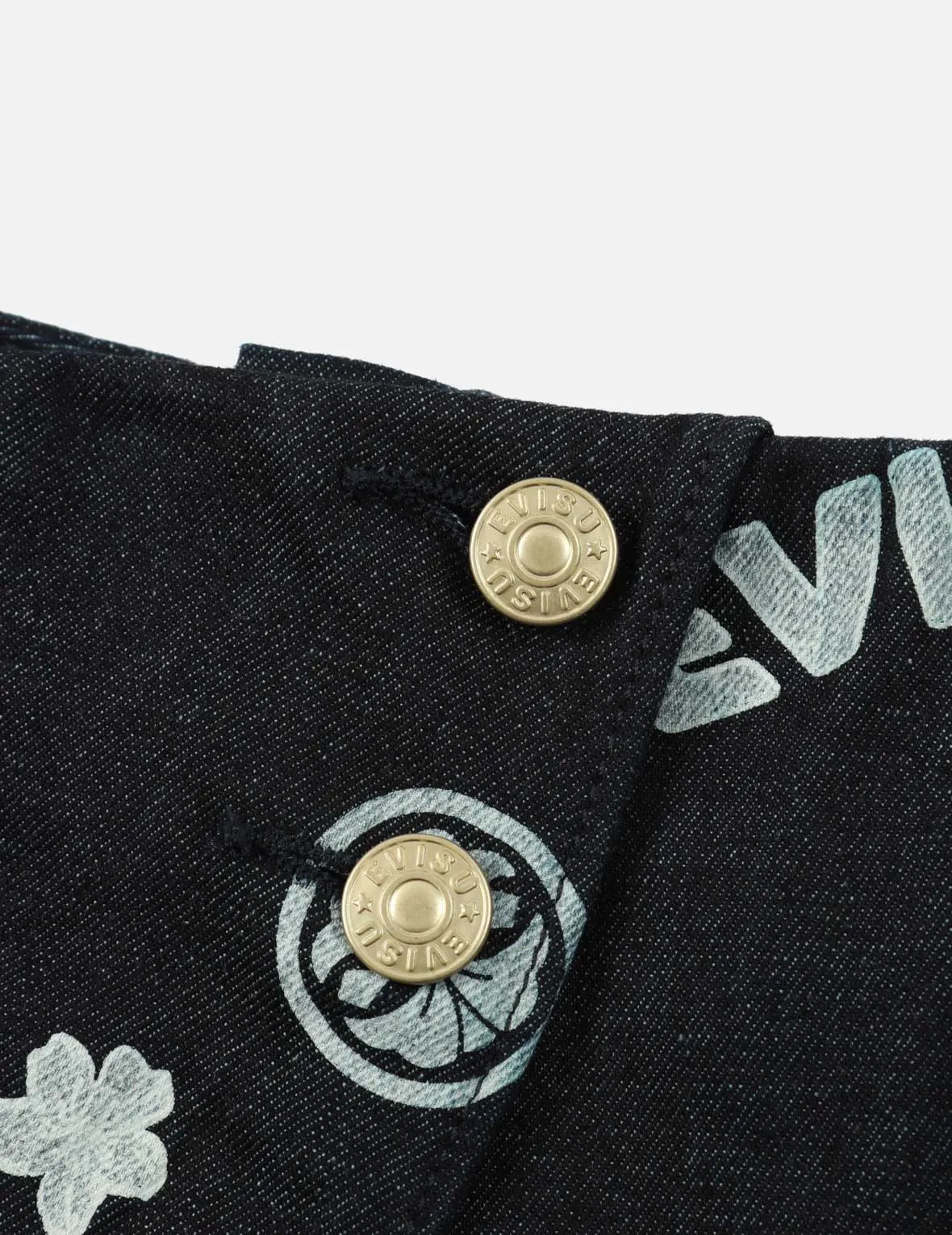 Allover Logo Print Blocking Denim Skort