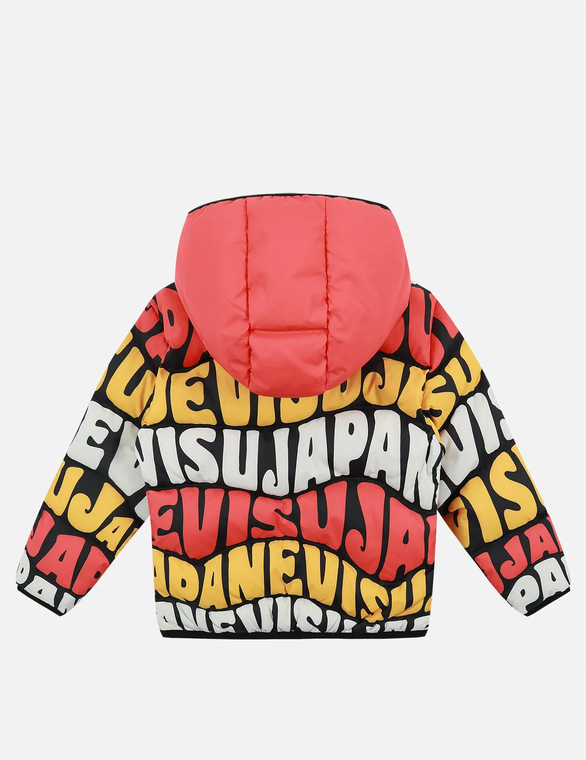 Allover Wavey Logo Print Down Jacket