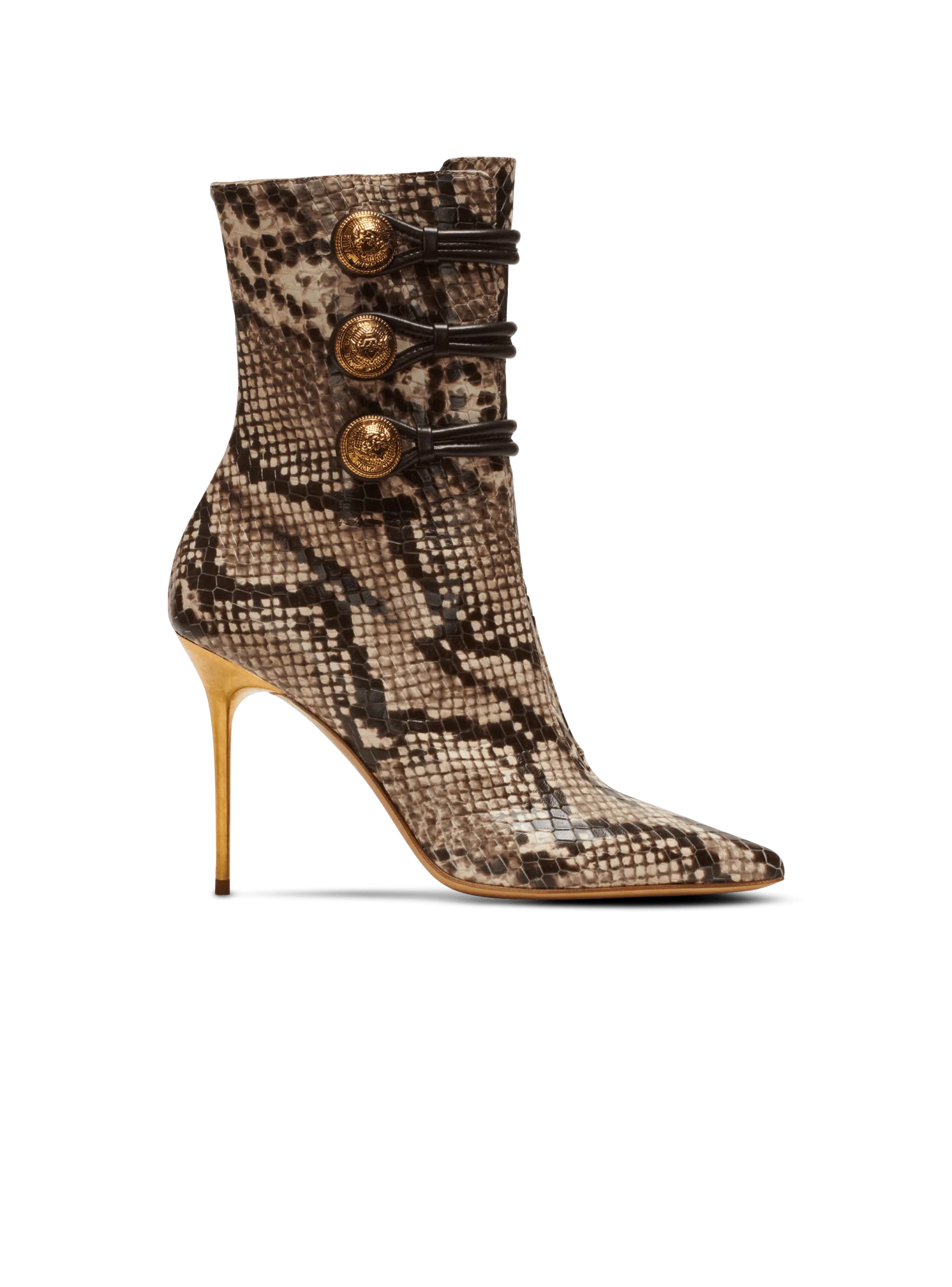 Alma snakeskin-effect leather ankle boots