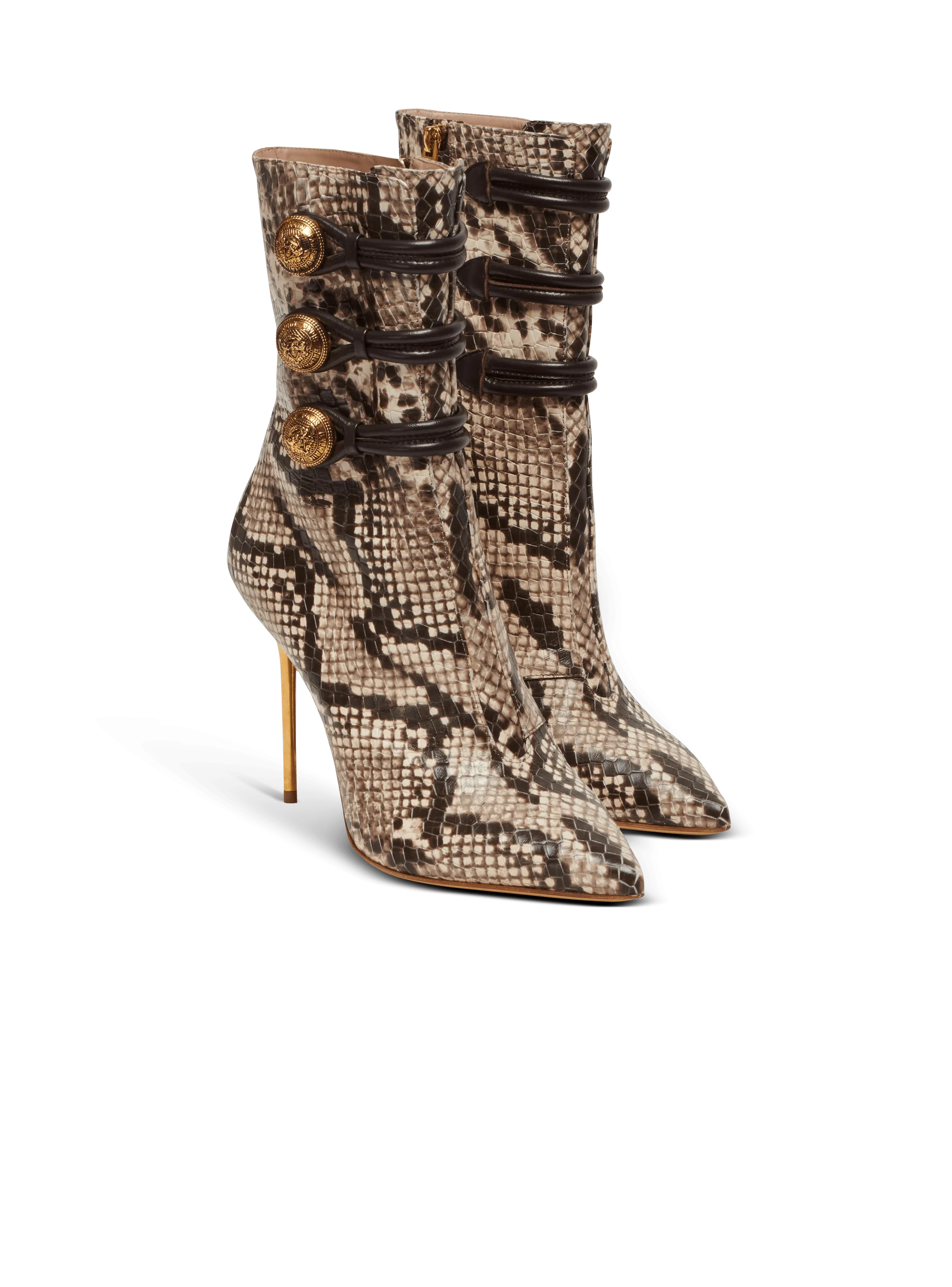 Alma snakeskin-effect leather ankle boots