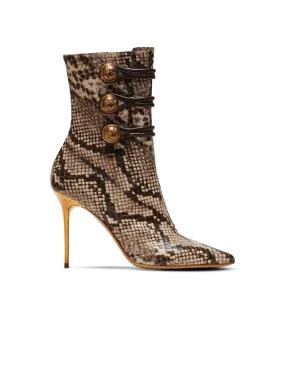 Alma snakeskin-effect leather ankle boots