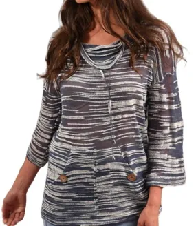 ANGEL - Pocket Cowl Neck 3/4 Sleeve Tunic