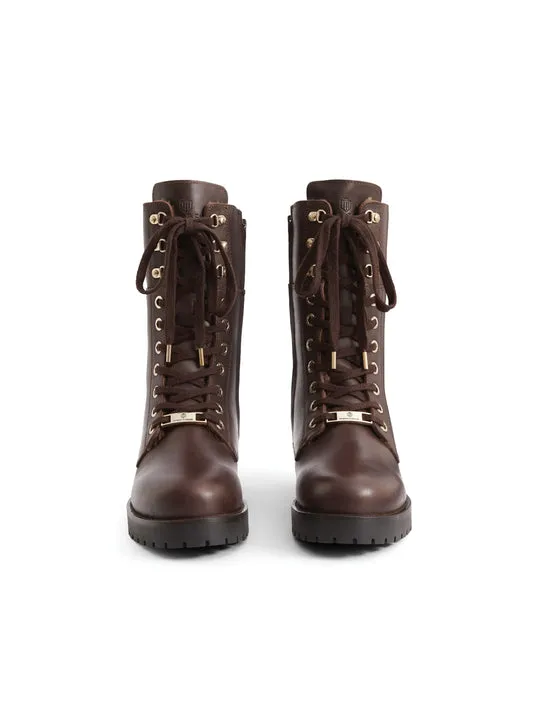 Anglesey mahogany leather Combat Boots