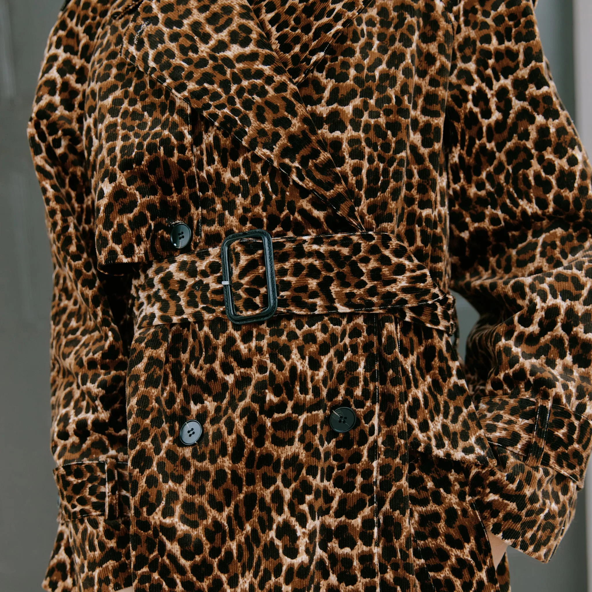 Animal Cord Trench Coat