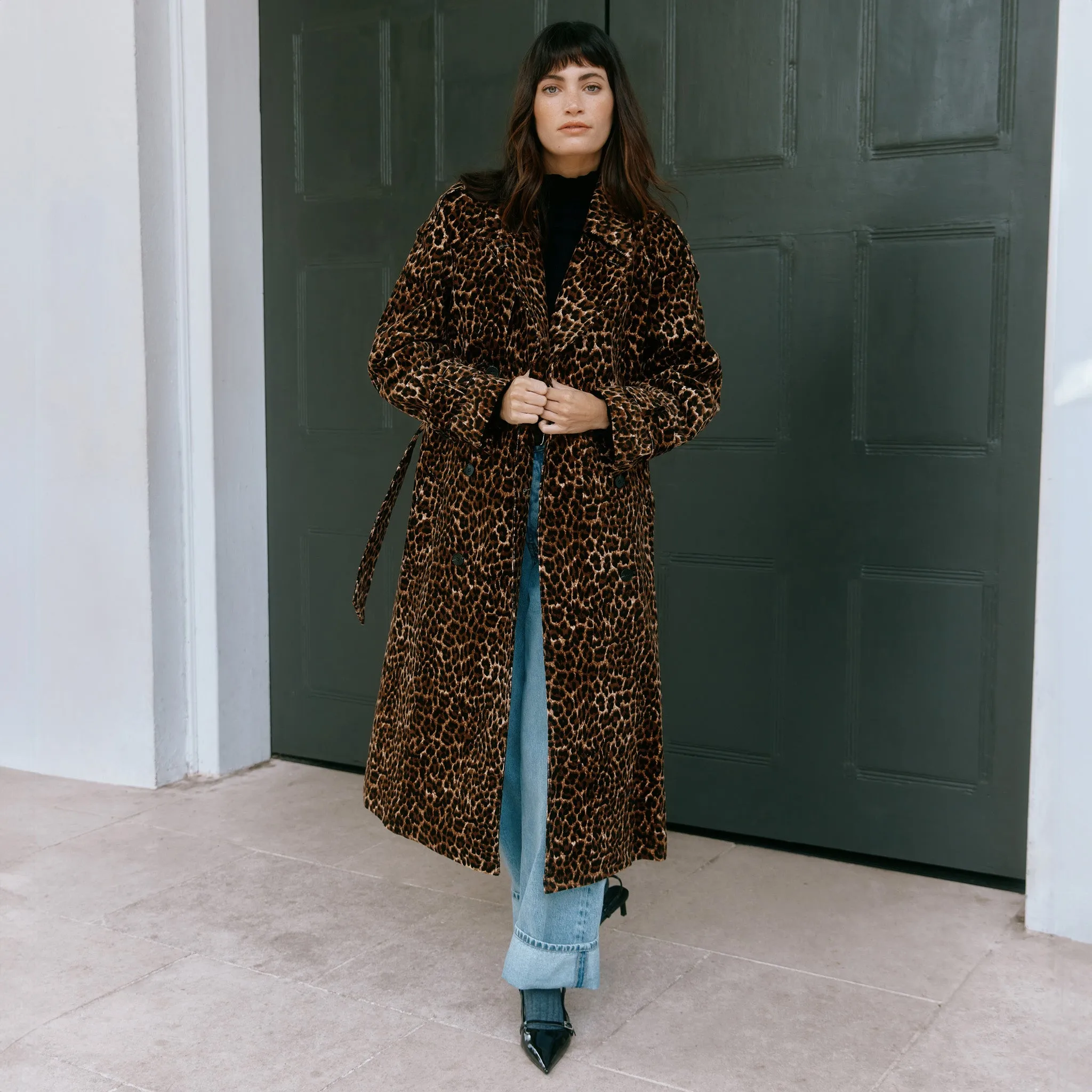 Animal Cord Trench Coat