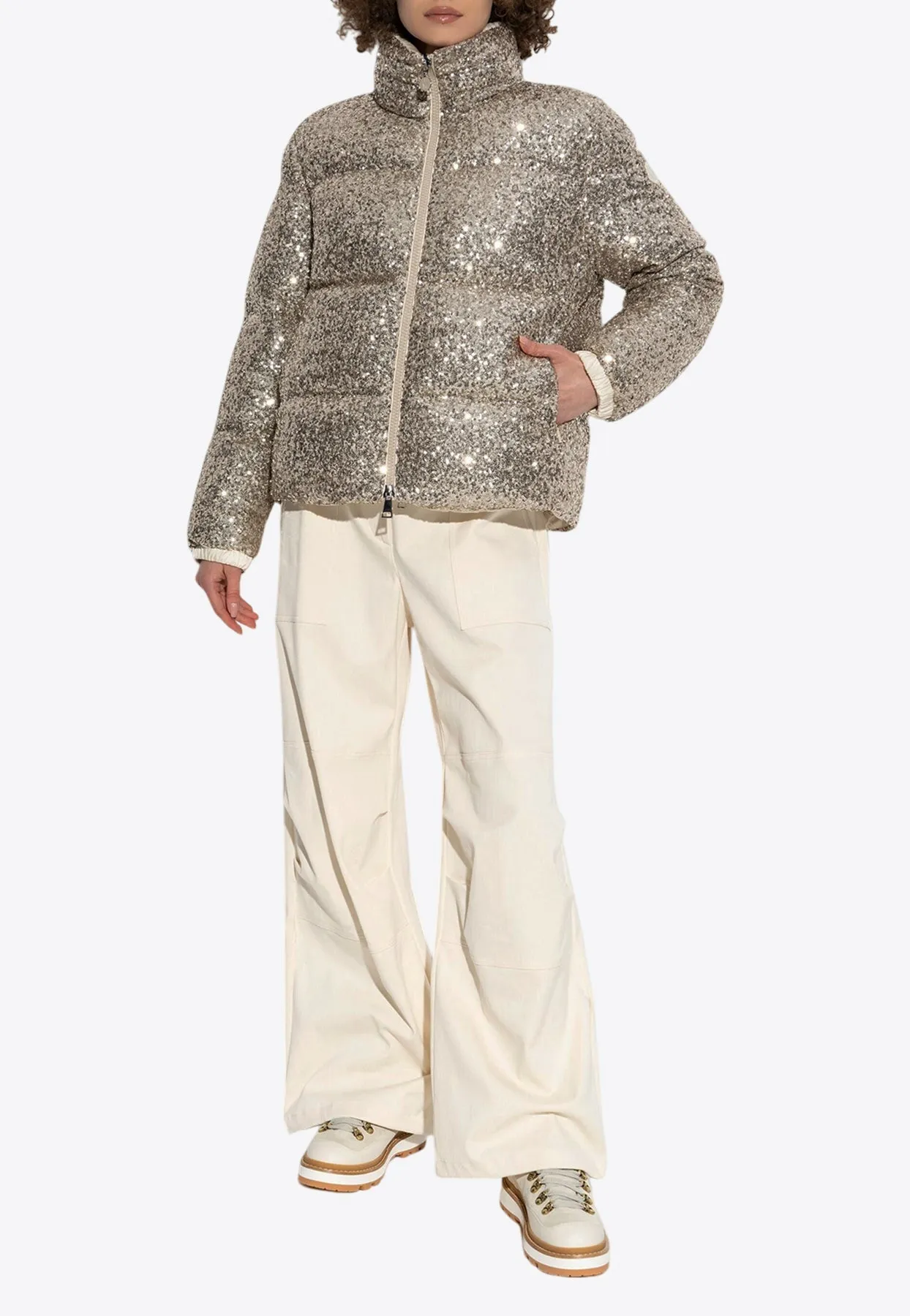 Anternes Sequined Puffer Jacket